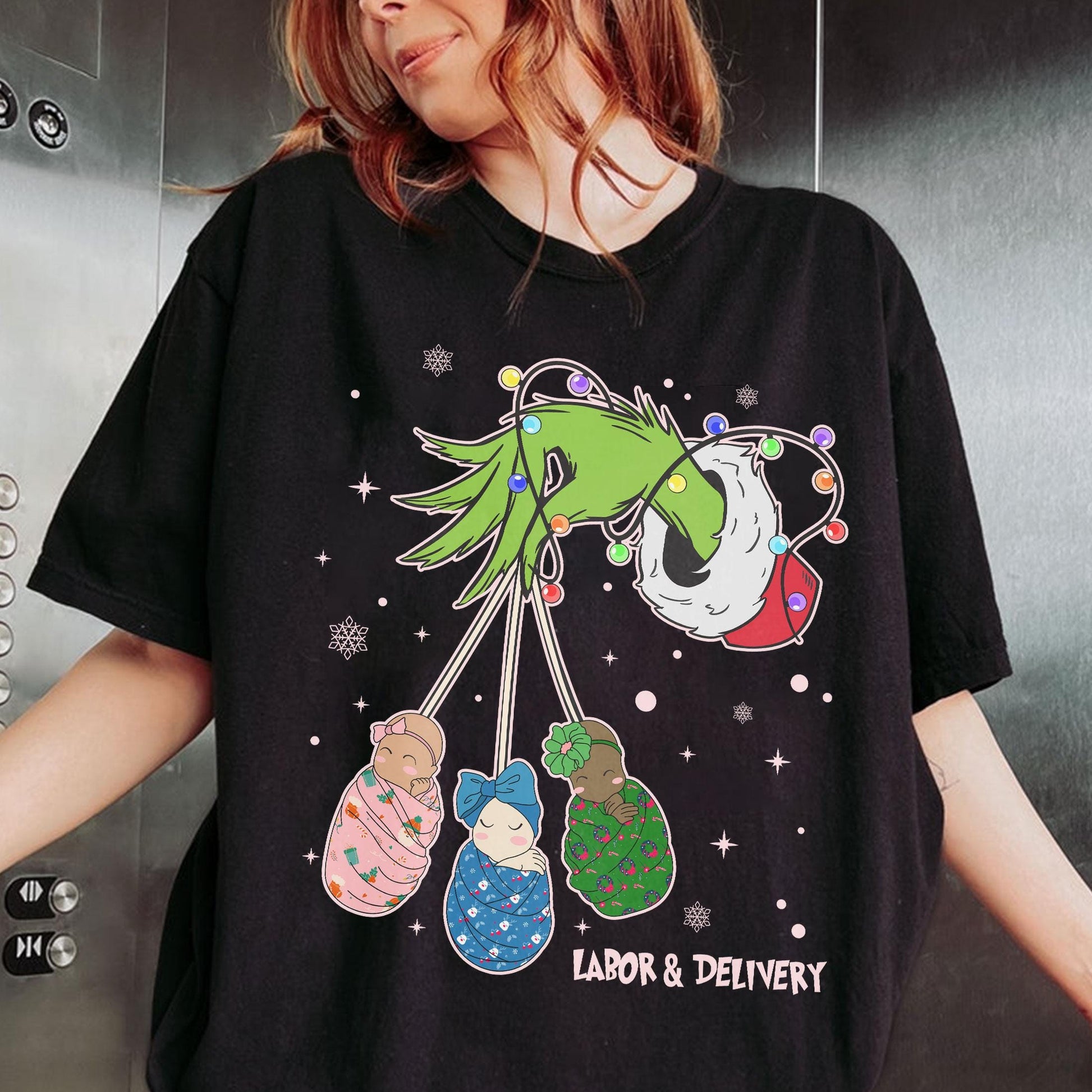 Labor and Delivery Nurse Christmas Sweatshirt – L&D Nurse Holiday Gift, Baby OB RN Sweater, Mother Baby Crewneck