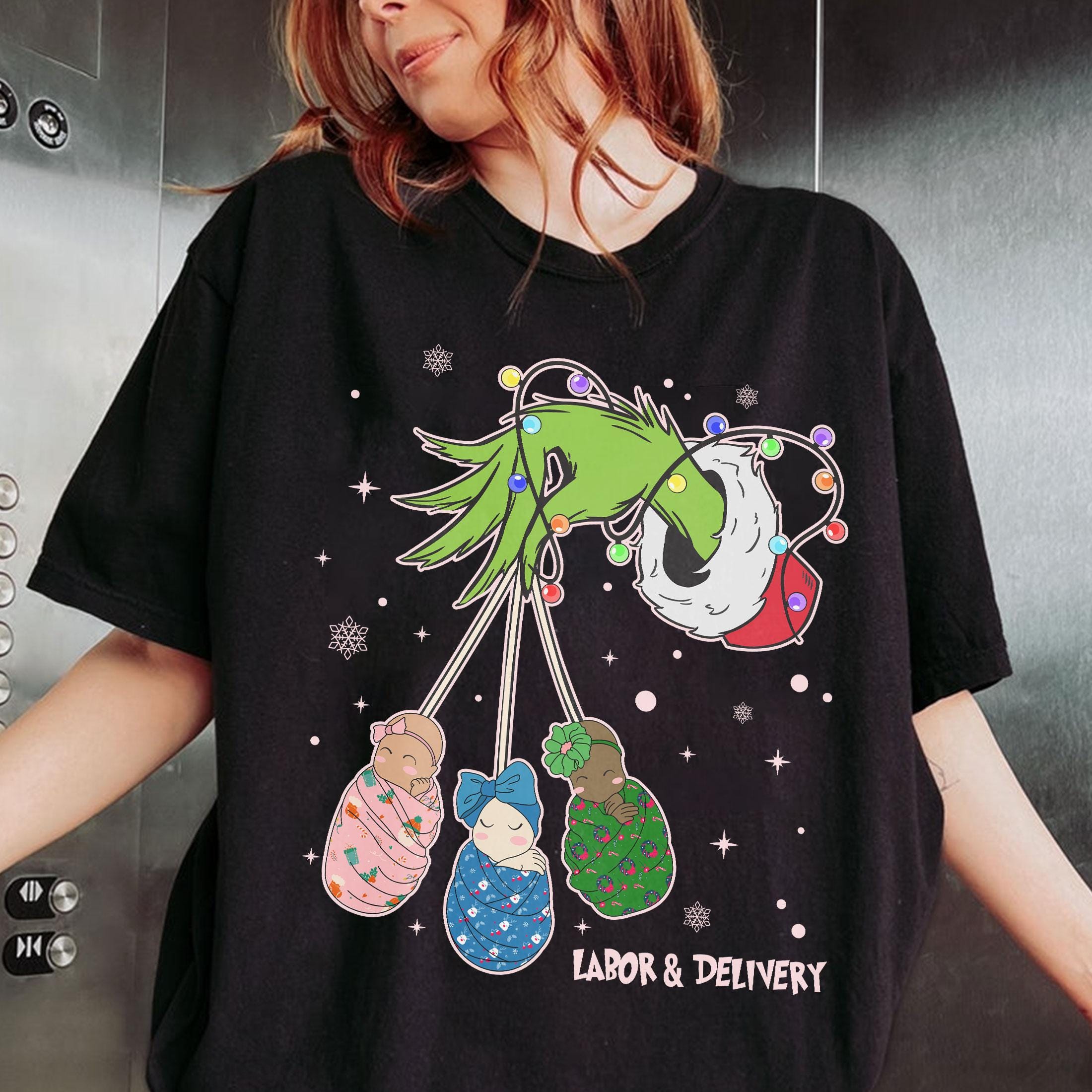 Labor and Delivery Nurse Christmas Sweatshirt – L&D Nurse Holiday Gift, Baby OB RN Sweater, Mother Baby Crewneck