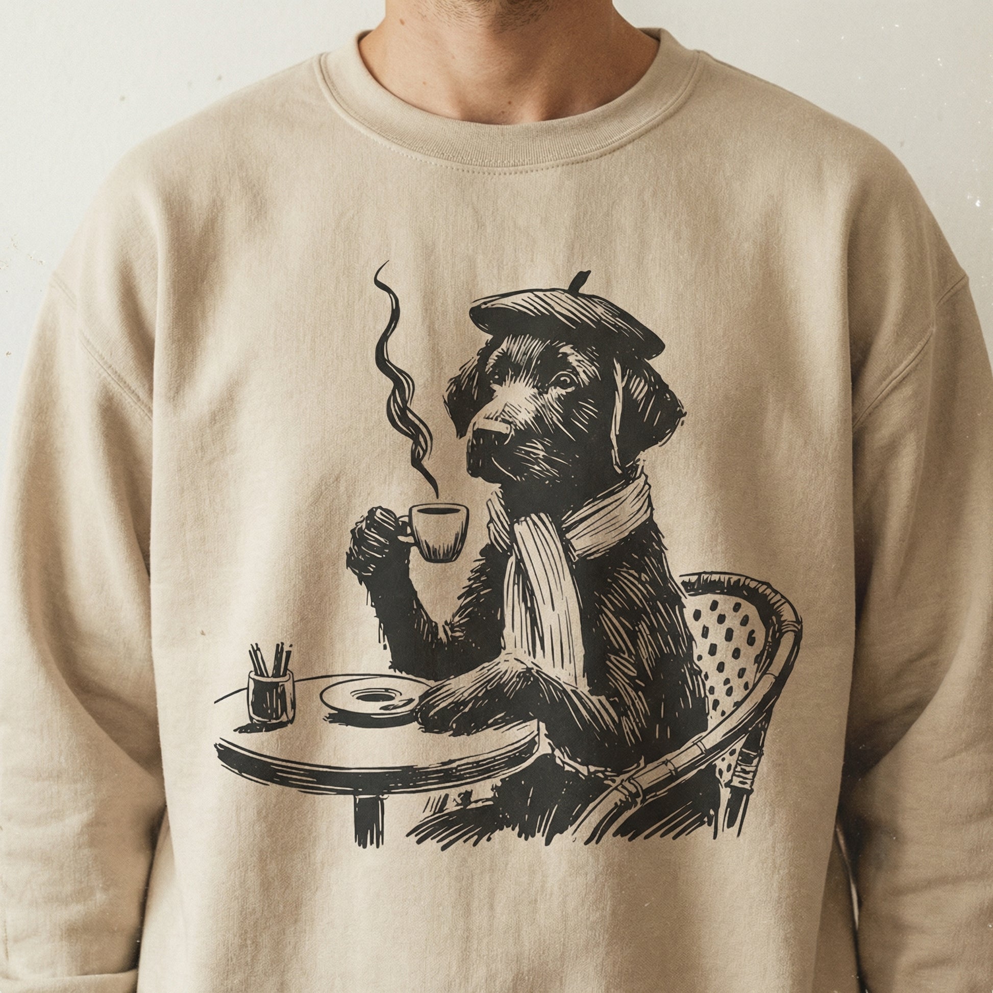 Labrador Retriever Paris T-Shirt – French Café Dog Mom Gift