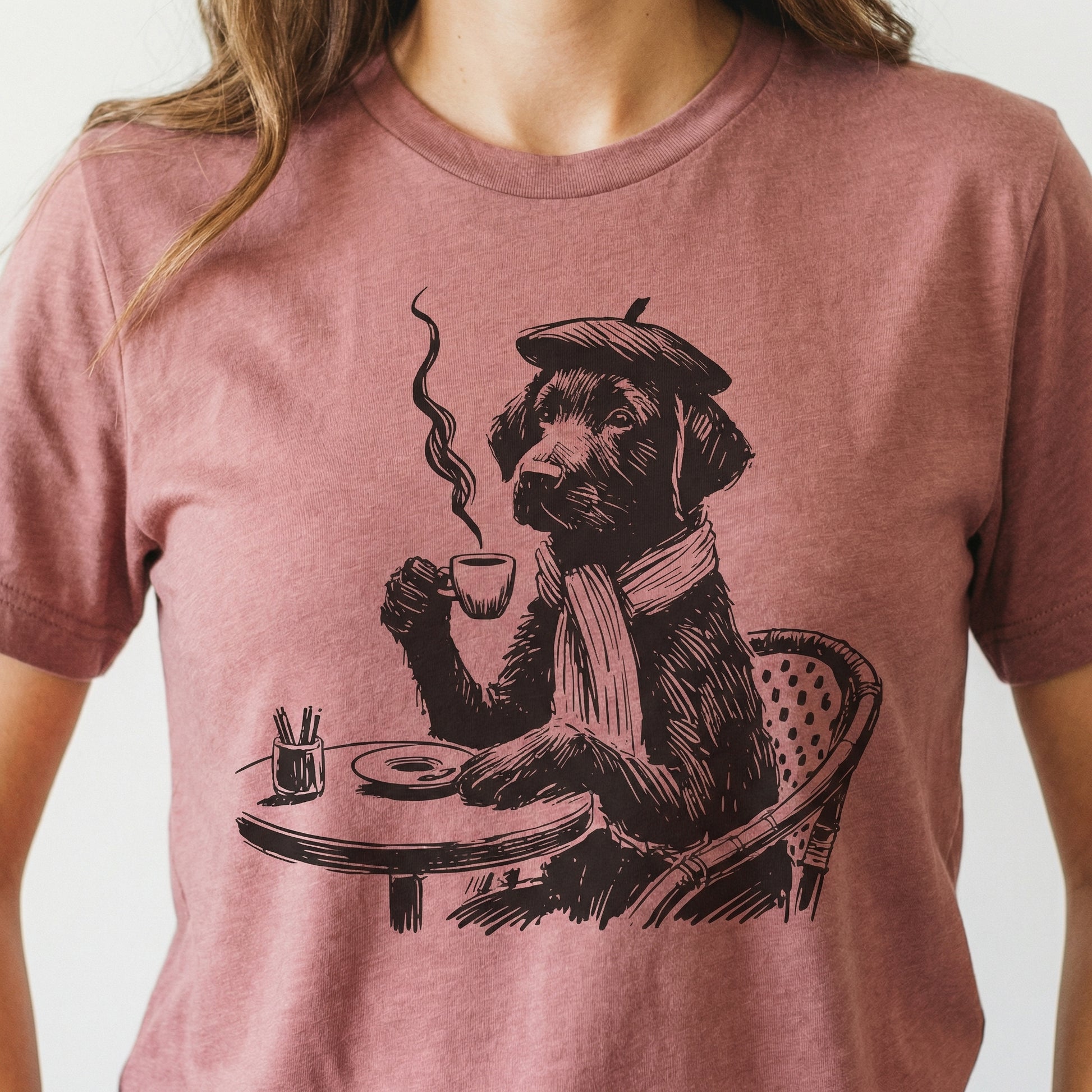 Labrador Retriever Paris T-Shirt – French Café Dog Mom Gift