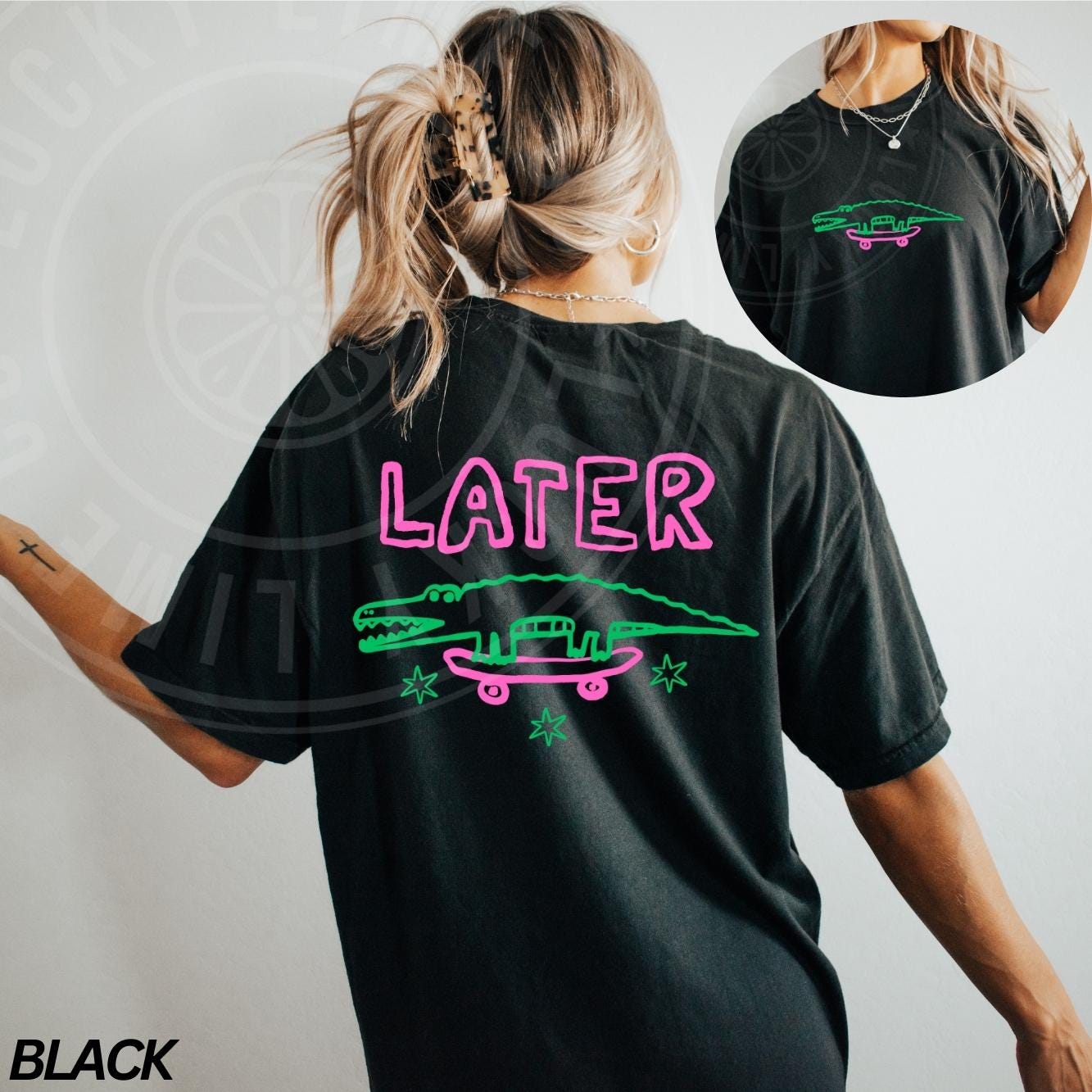 Later Gator Graphic Tee – Funny Alligator Humor Front Back Shirt