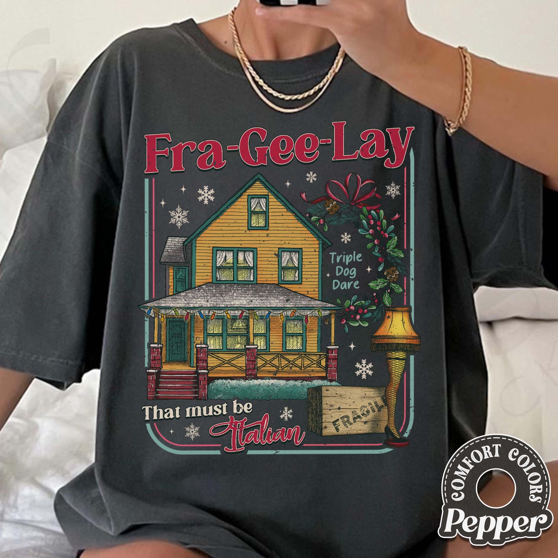 Leg Lamp Christmas Shirt – Funny 90s Nostalgia Holiday Oh Fudge Tee