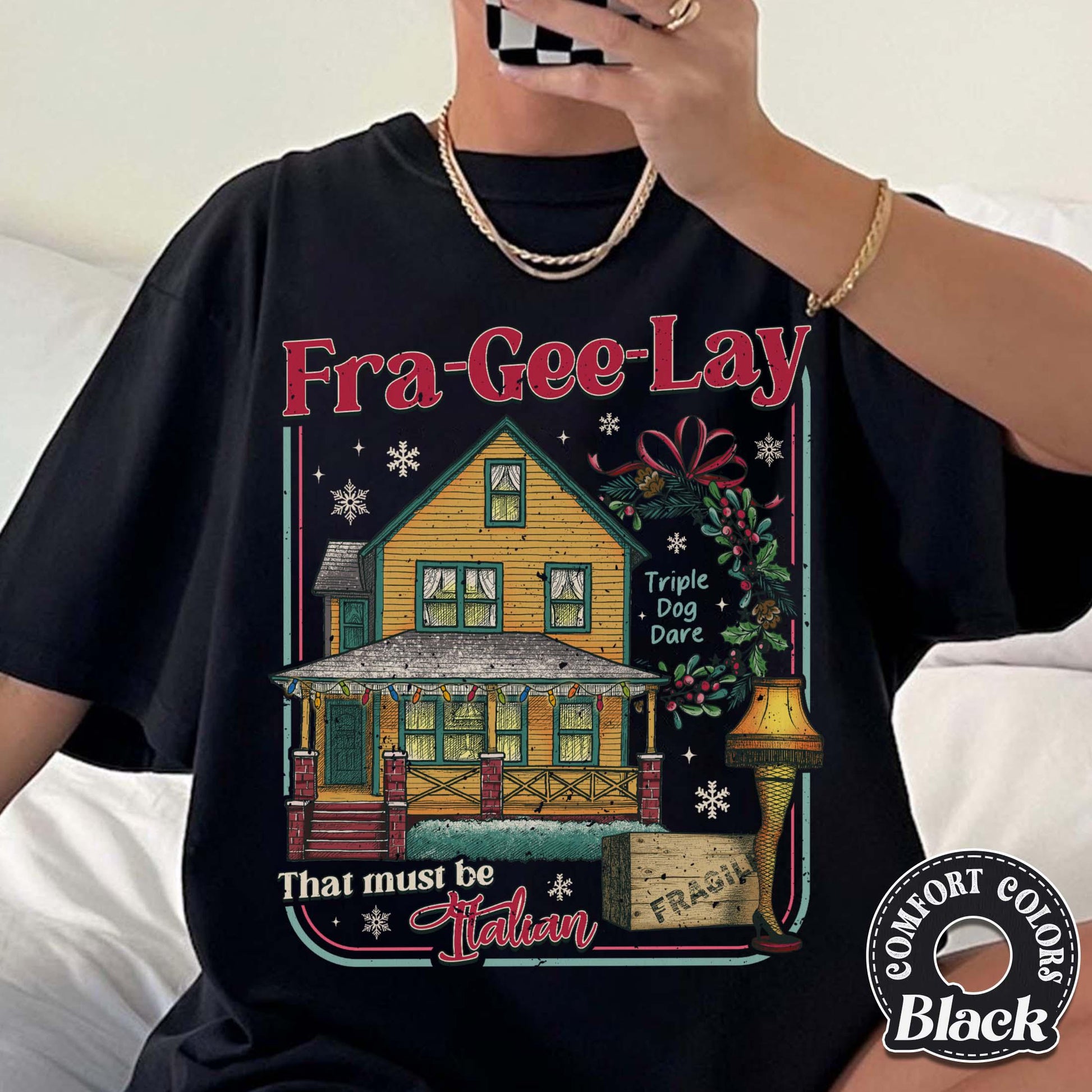 Leg Lamp Christmas Shirt – Funny 90s Nostalgia Holiday Oh Fudge Tee