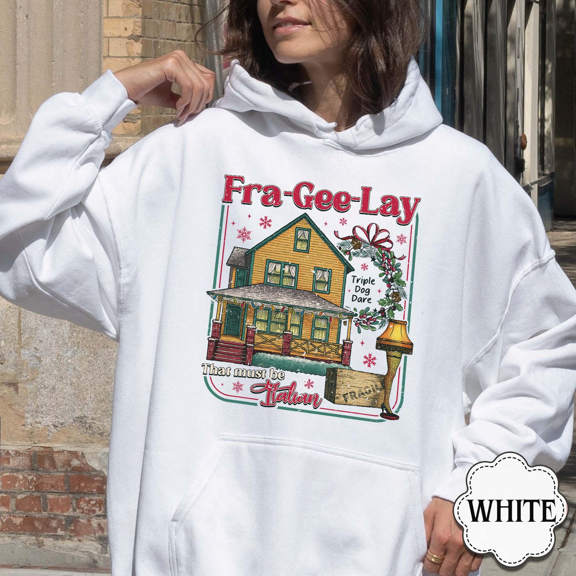 Leg Lamp Christmas Sweatshirt – Funny 90s Nostalgia Oh Fudge Holiday Shirt