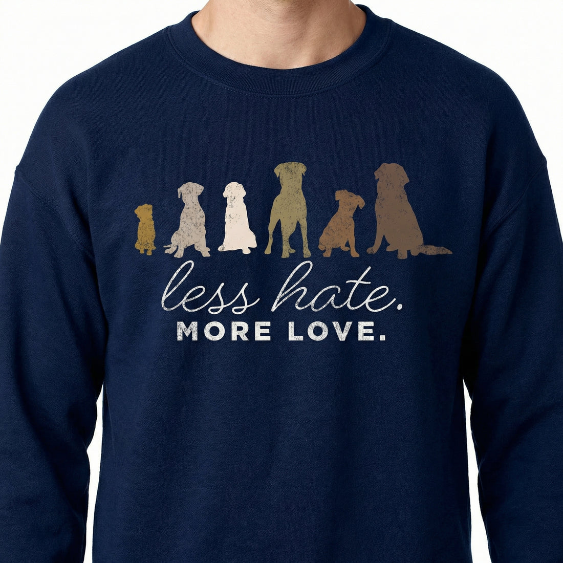 Less Hate More Love Graphic T-Shirt – Positive Message Unisex Tee