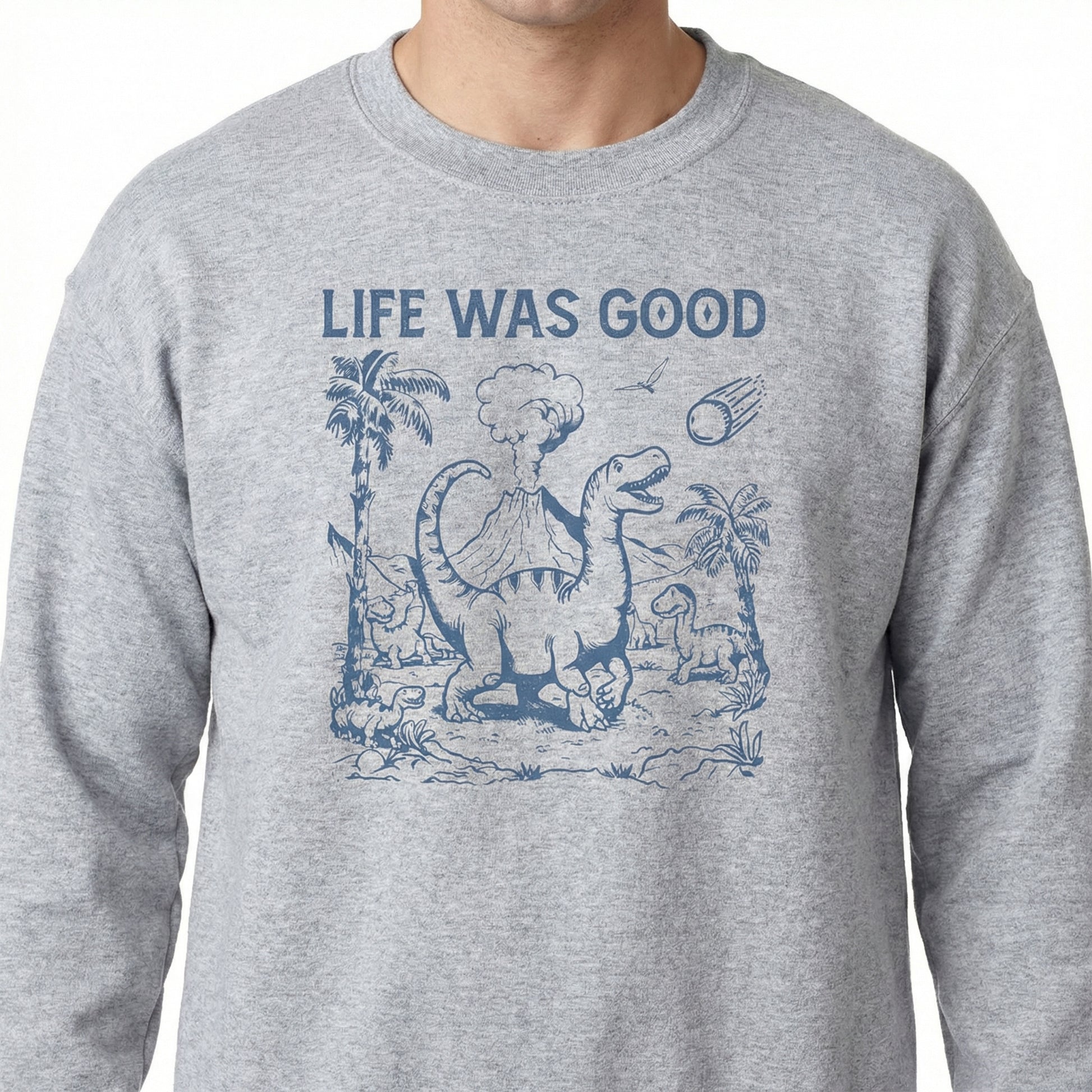 Life Was Good Dinosaur Graphic T-Shirt – Retro 90s Funny Dino Meme Tee