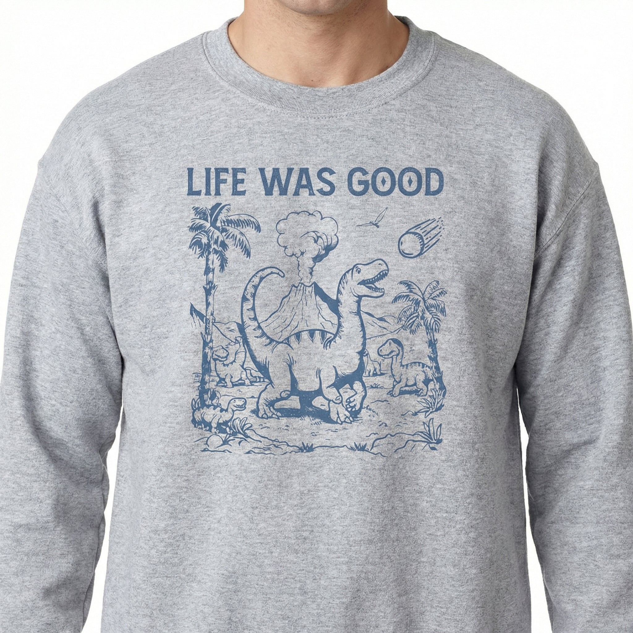 Life Was Good Dinosaur Graphic T-Shirt – Retro 90s Funny Dino Meme Tee