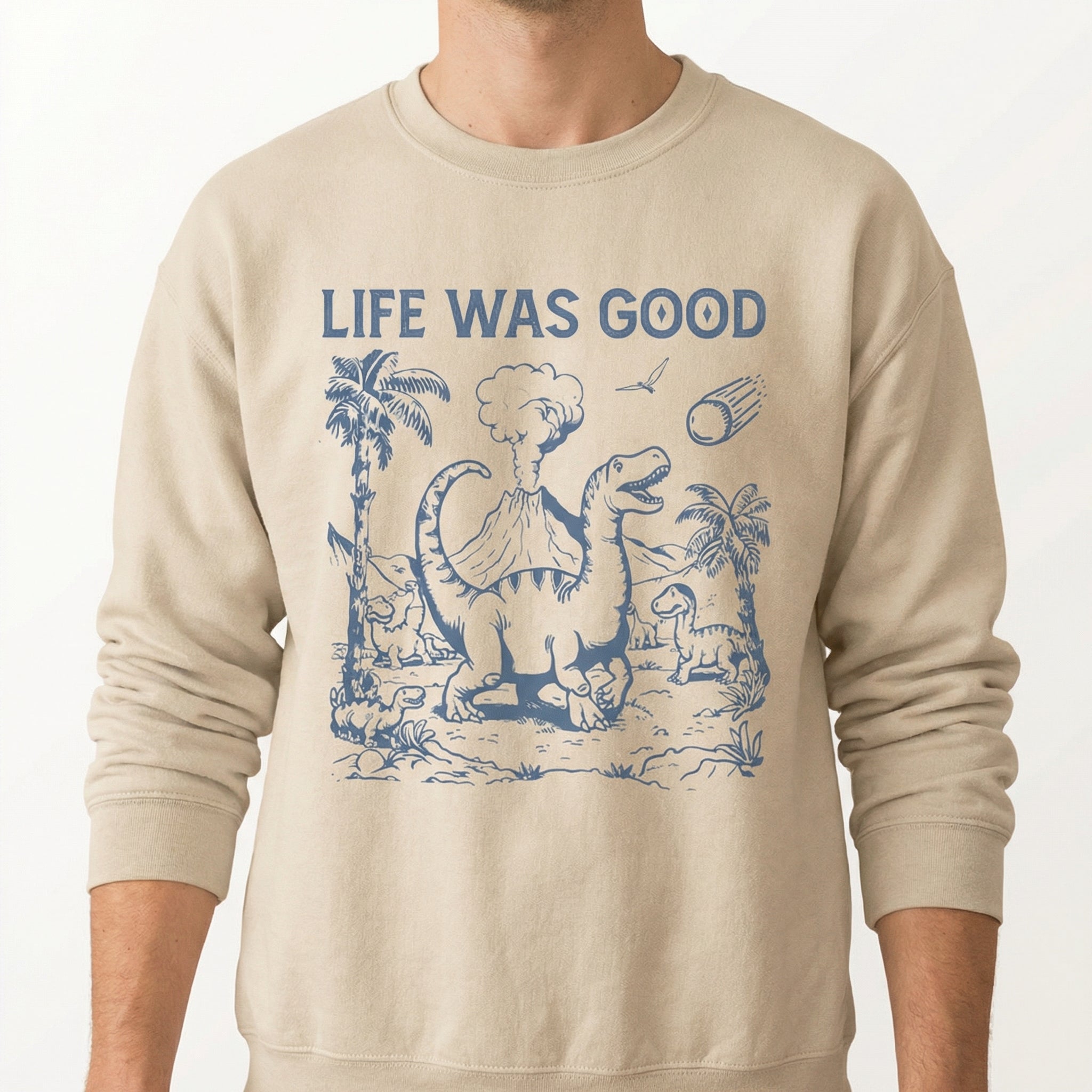 Life Was Good Dinosaur Graphic T-Shirt – Retro 90s Funny Dino Meme Tee