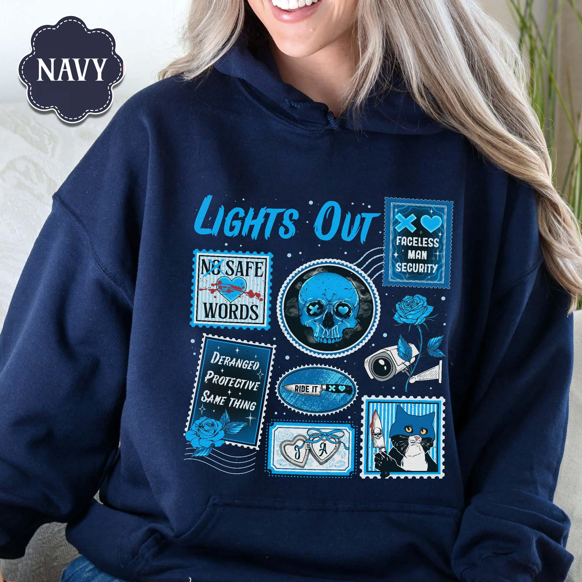 Lights Out Book Lover Sweatshirt – Dark Romance Reading Crewneck