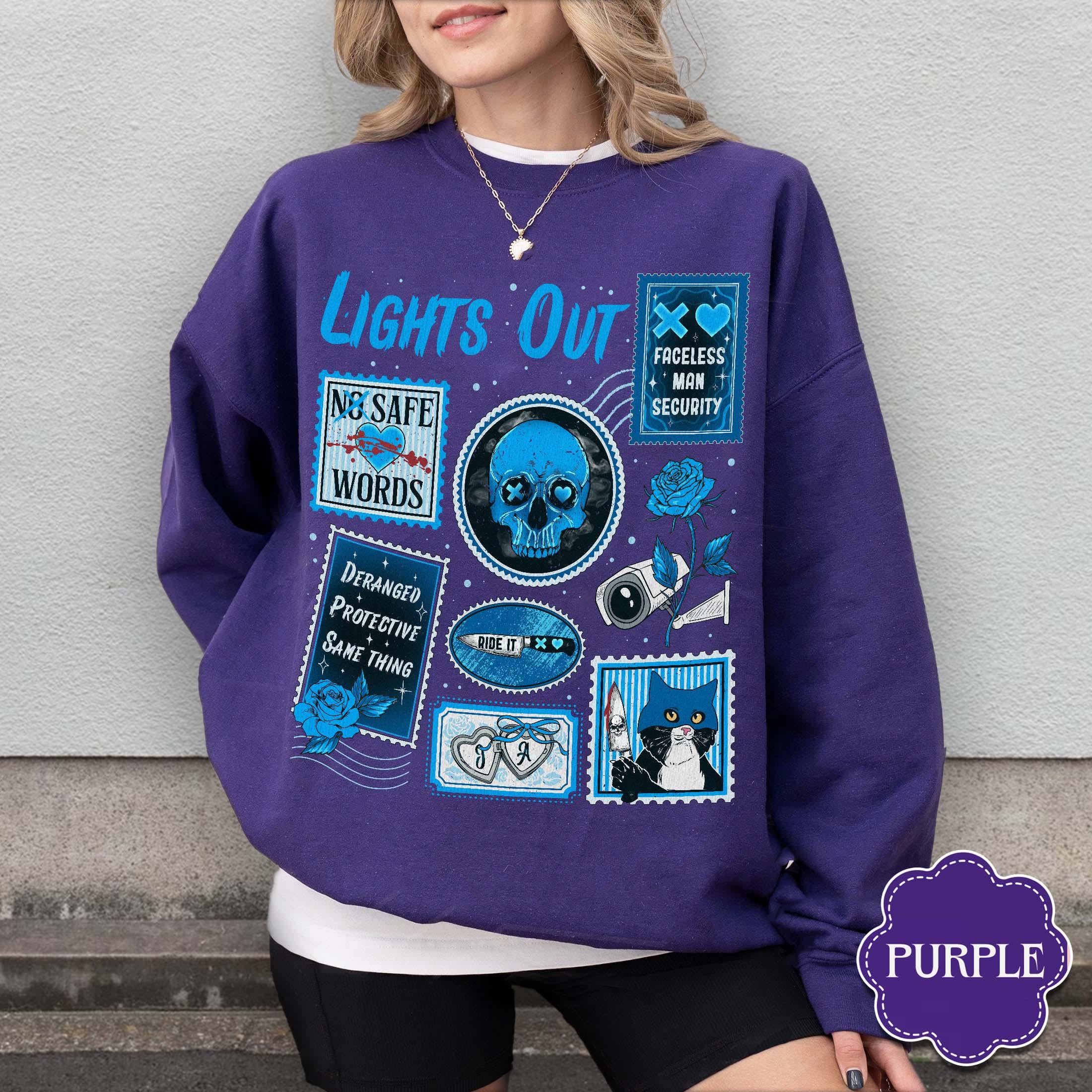 Lights Out Book Lover Sweatshirt – Dark Romance Reading Crewneck