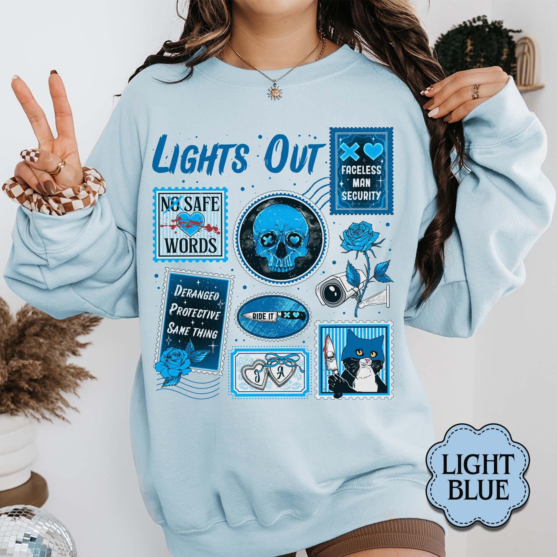 Lights Out Book Lover Sweatshirt – Dark Romance Reading Crewneck