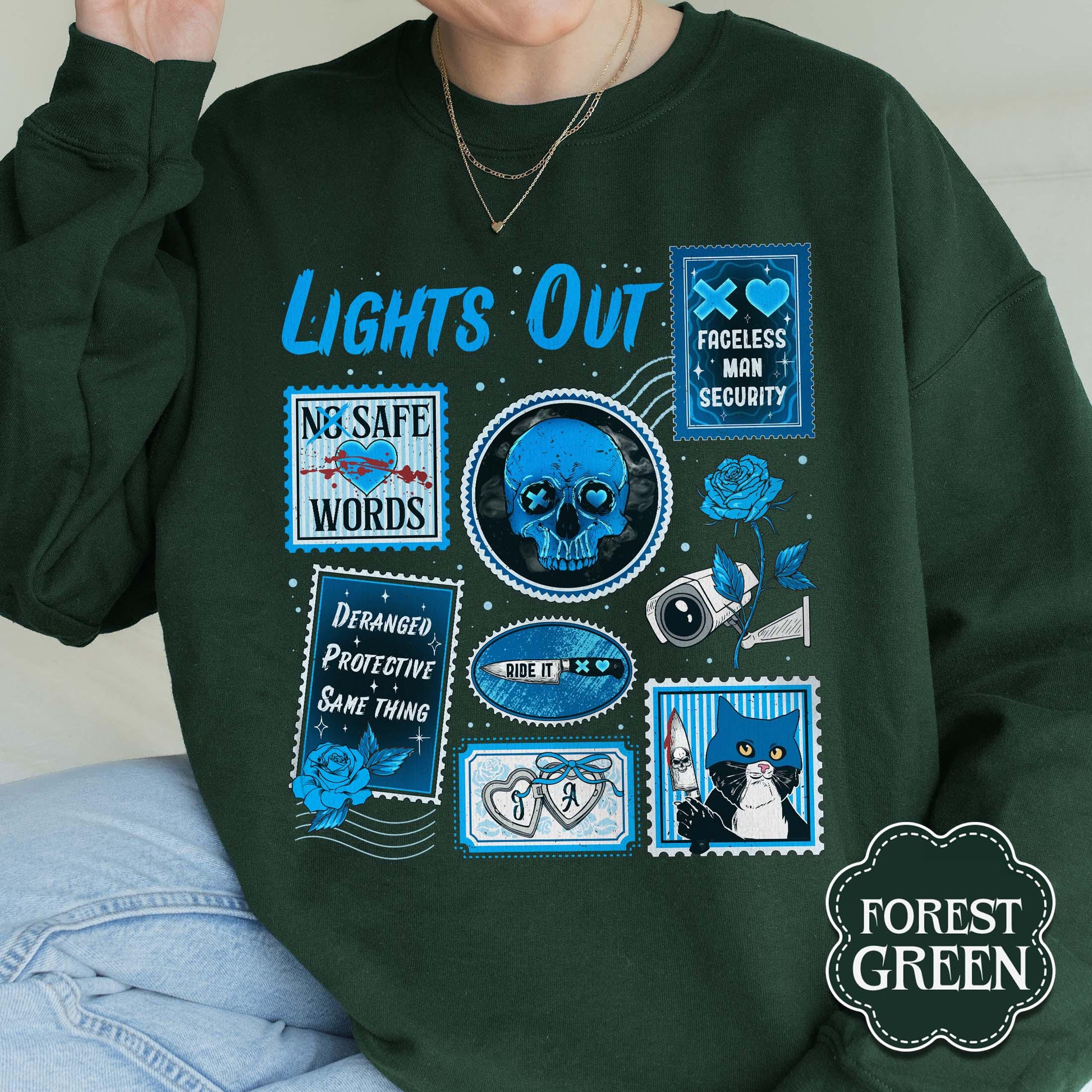 Lights Out Book Lover Sweatshirt – Dark Romance Reading Crewneck