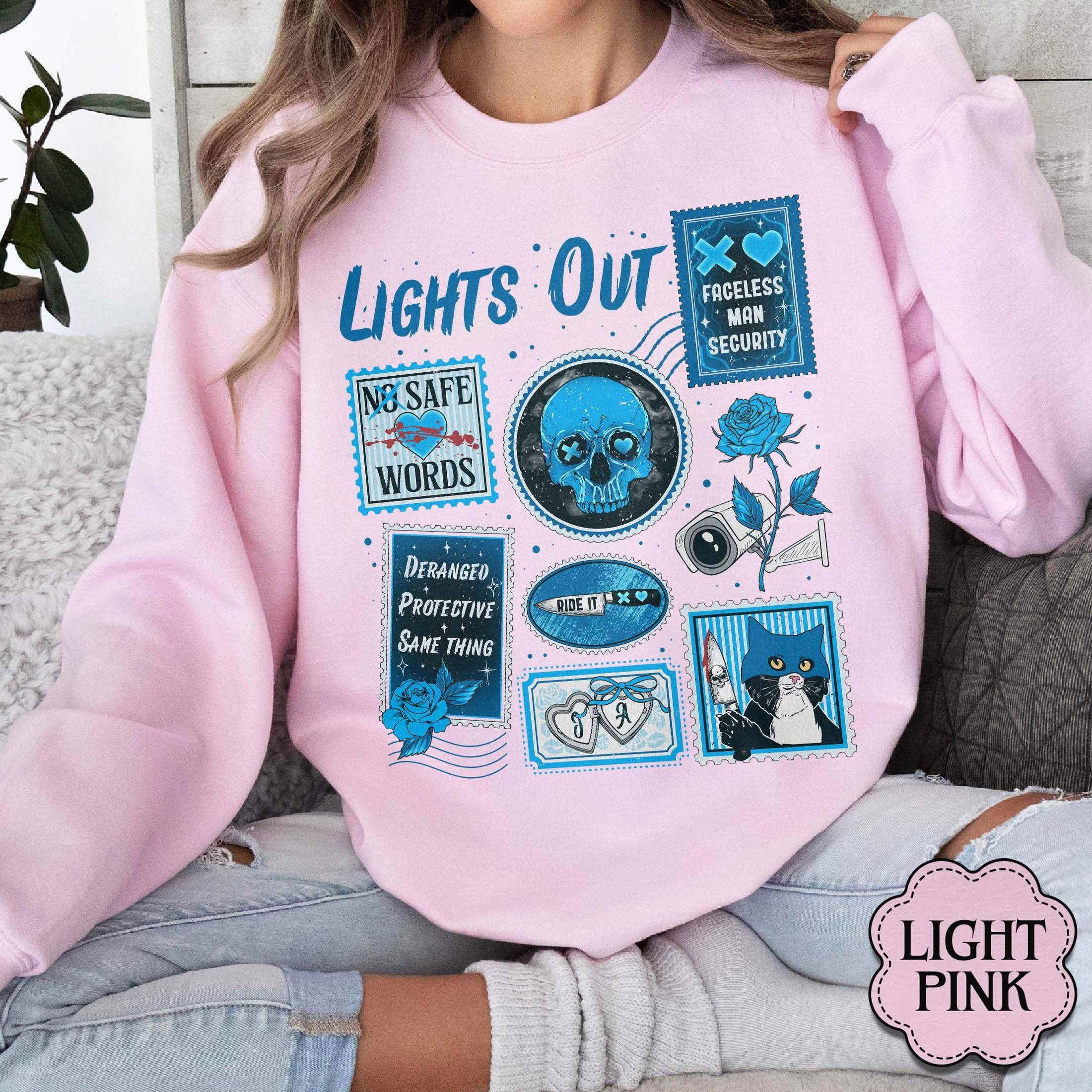 Lights Out Book Lover Sweatshirt – Dark Romance Reading Crewneck
