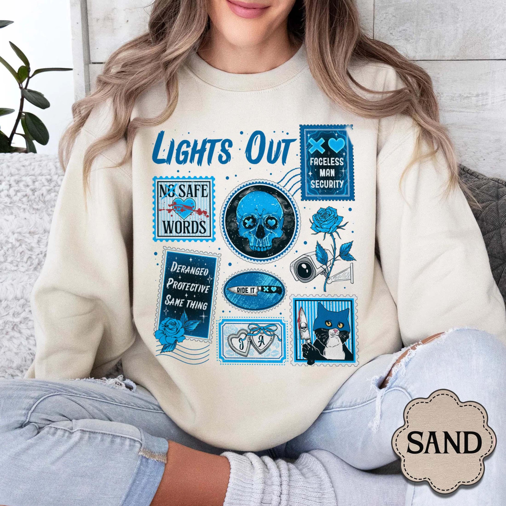 Lights Out Book Lover Sweatshirt – Dark Romance Reading Crewneck