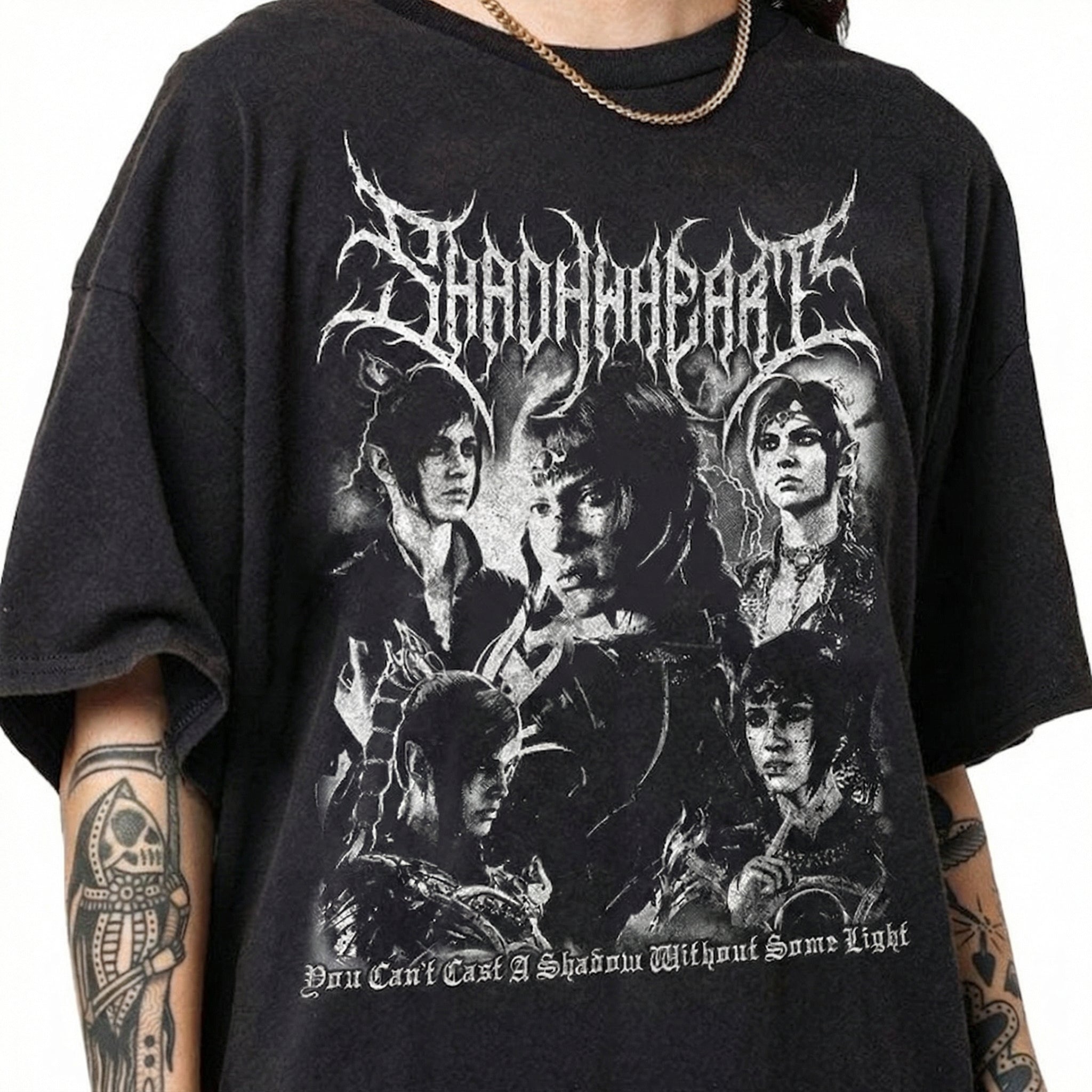 Limited Shadowheart Dark Fantasy Black Metal Vintage T-Shirt – Gothic Graphic Tee