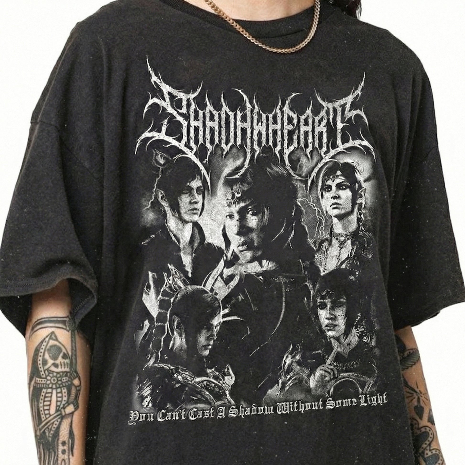 Limited Shadowheart Dark Fantasy Black Metal Vintage T-Shirt – Gothic Graphic Tee