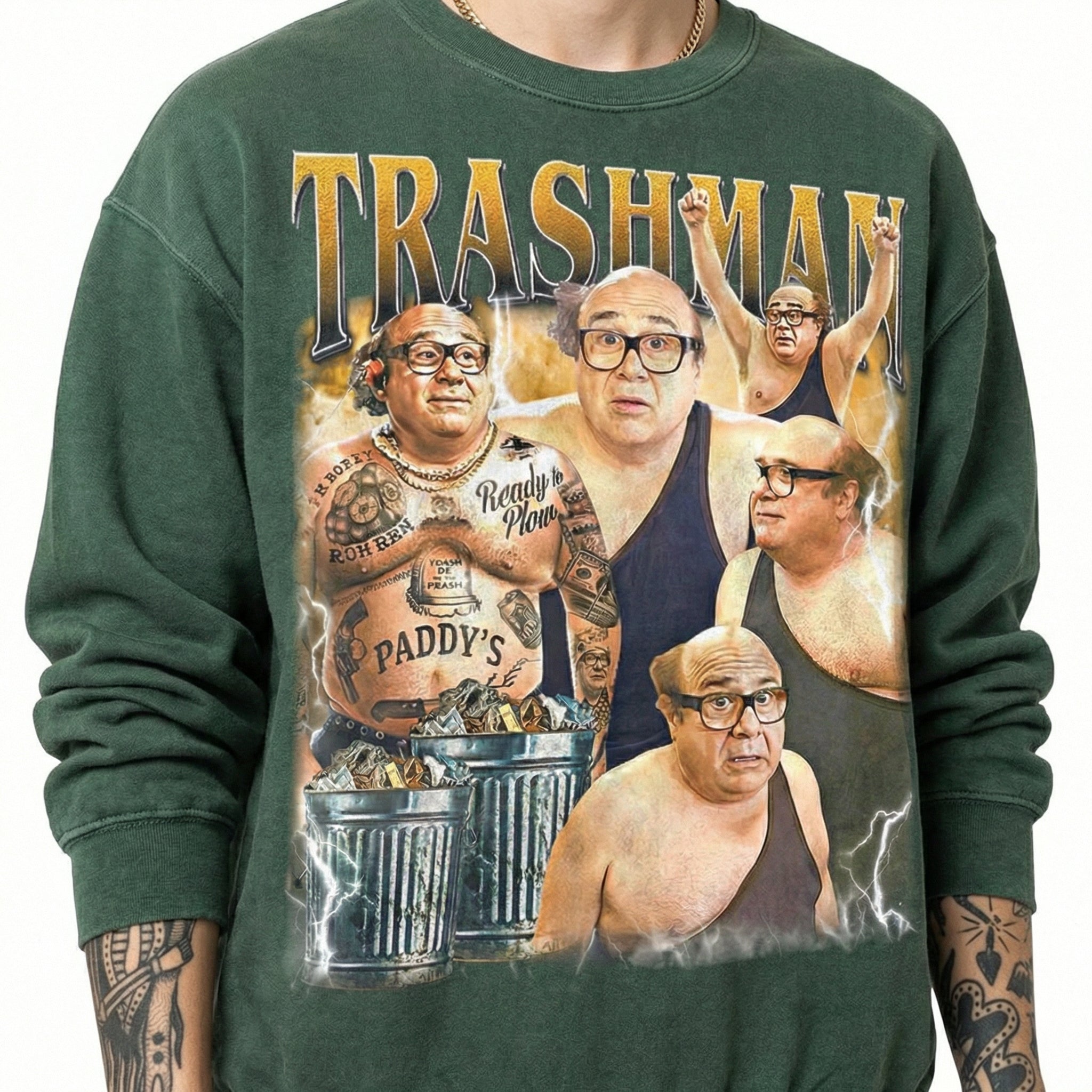 Limited Vintage Denny Devito Trashman Graphic T-Shirt – Retro Meme Style Unisex Tee