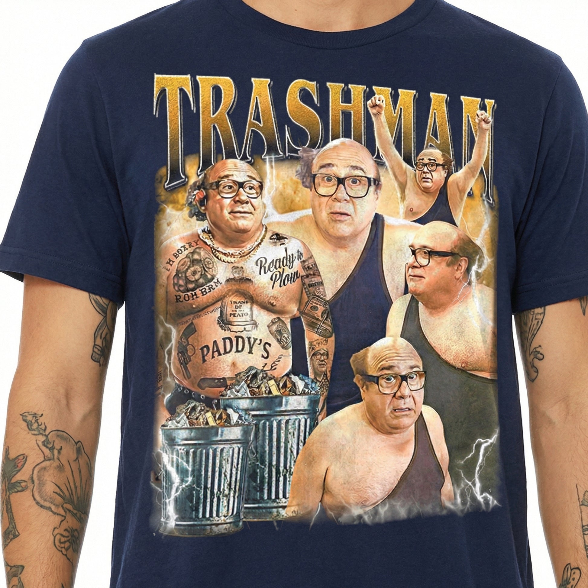 Limited Vintage Denny Devito Trashman Graphic T-Shirt – Retro Meme Style Unisex Tee