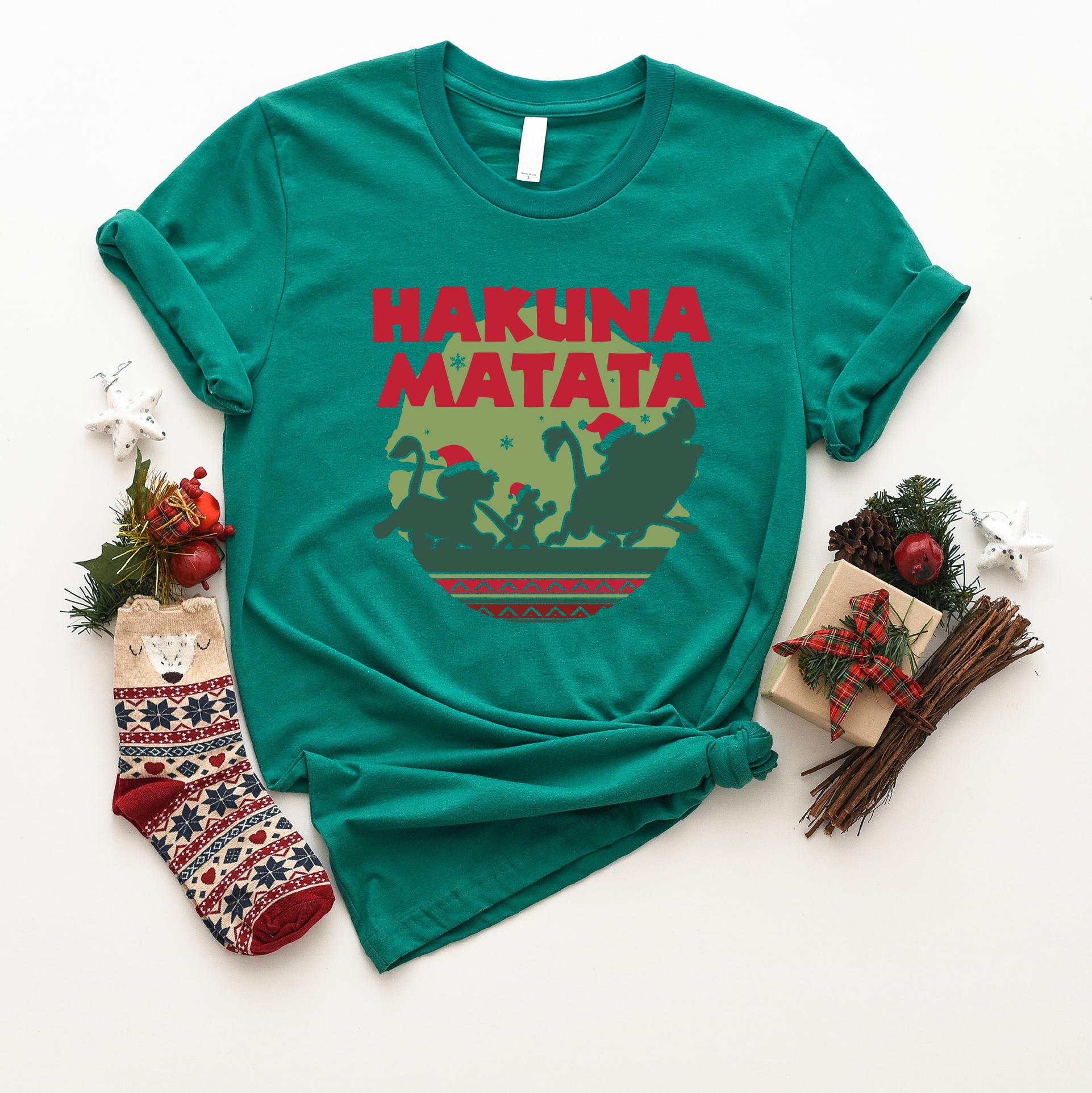 Lion King Christmas T-Shirt – Hakuna Matata Holiday Shirt, Animal Kingdom Xmas Tee