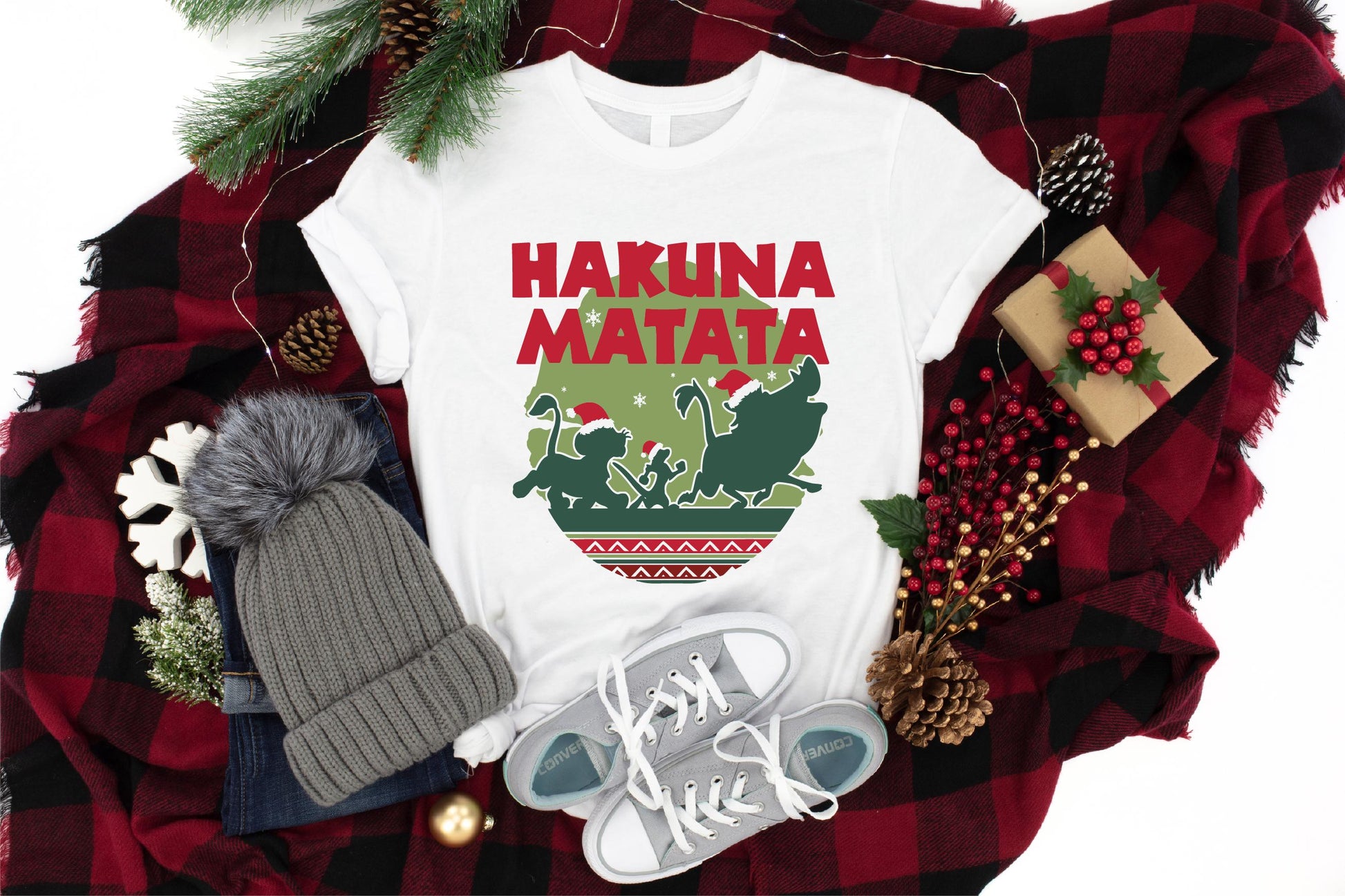 Lion King Christmas T-Shirt – Hakuna Matata Holiday Shirt, Animal Kingdom Xmas Tee