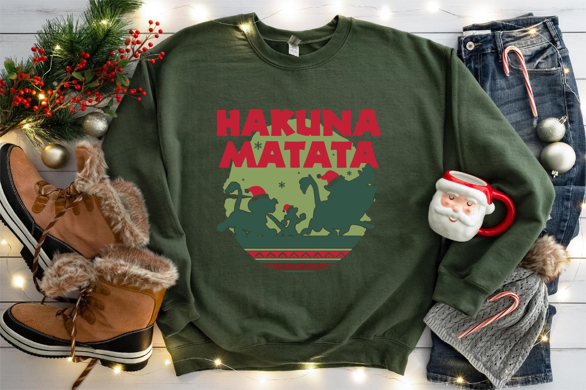 Lion King Christmas T-Shirt – Hakuna Matata Holiday Shirt, Animal Kingdom Xmas Tee