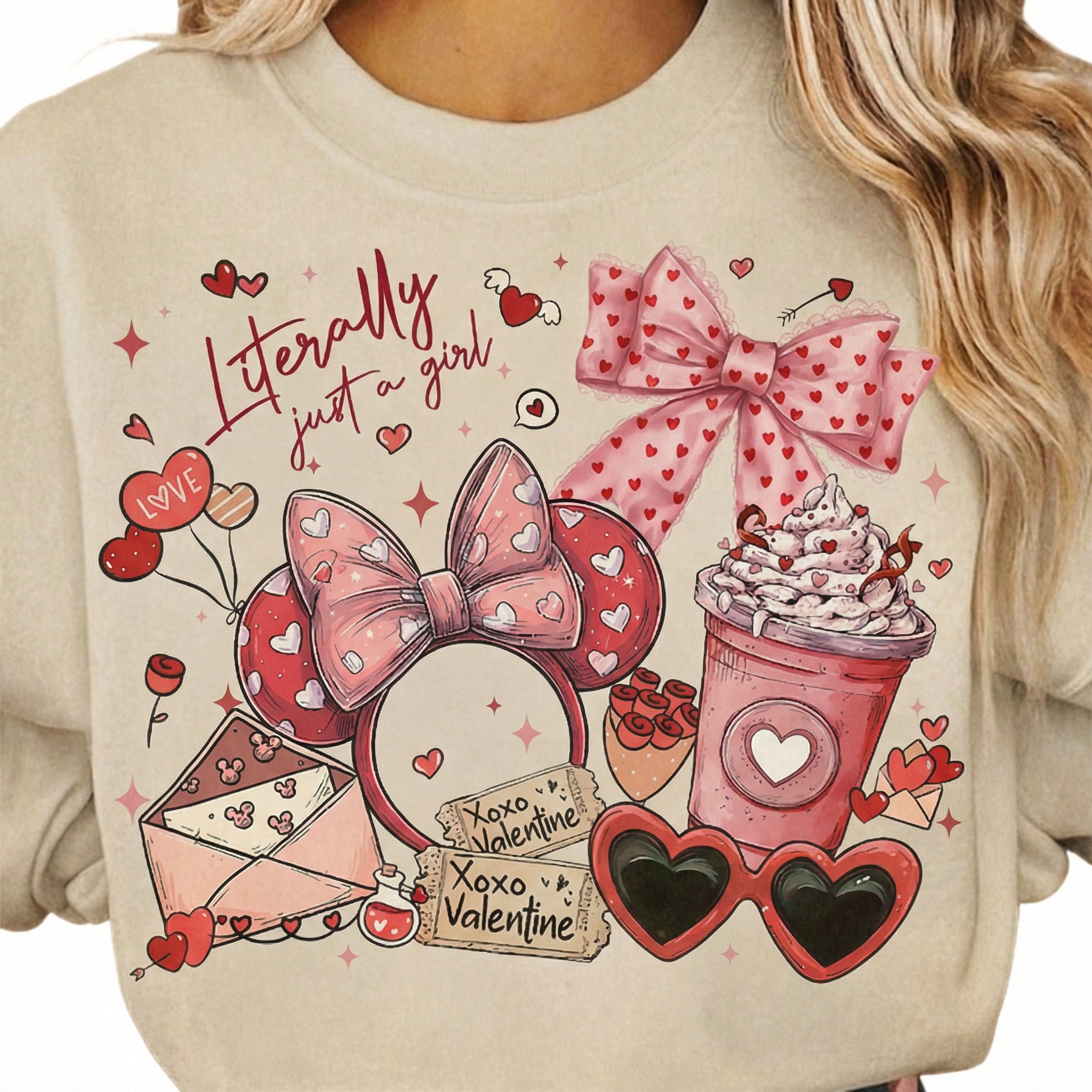 Literally Just a Girl Valentine T-Shirt - Retro Cartoon Inspired Heart Graphic Tee