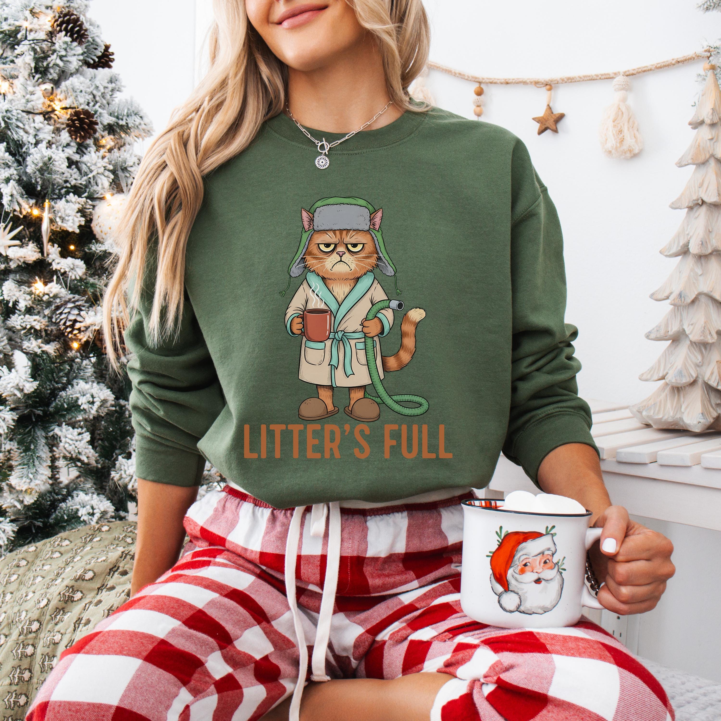 Litters Full Christmas Shirt – Funny Cat Lover Xmas Tee – Holiday Unisex Shirt