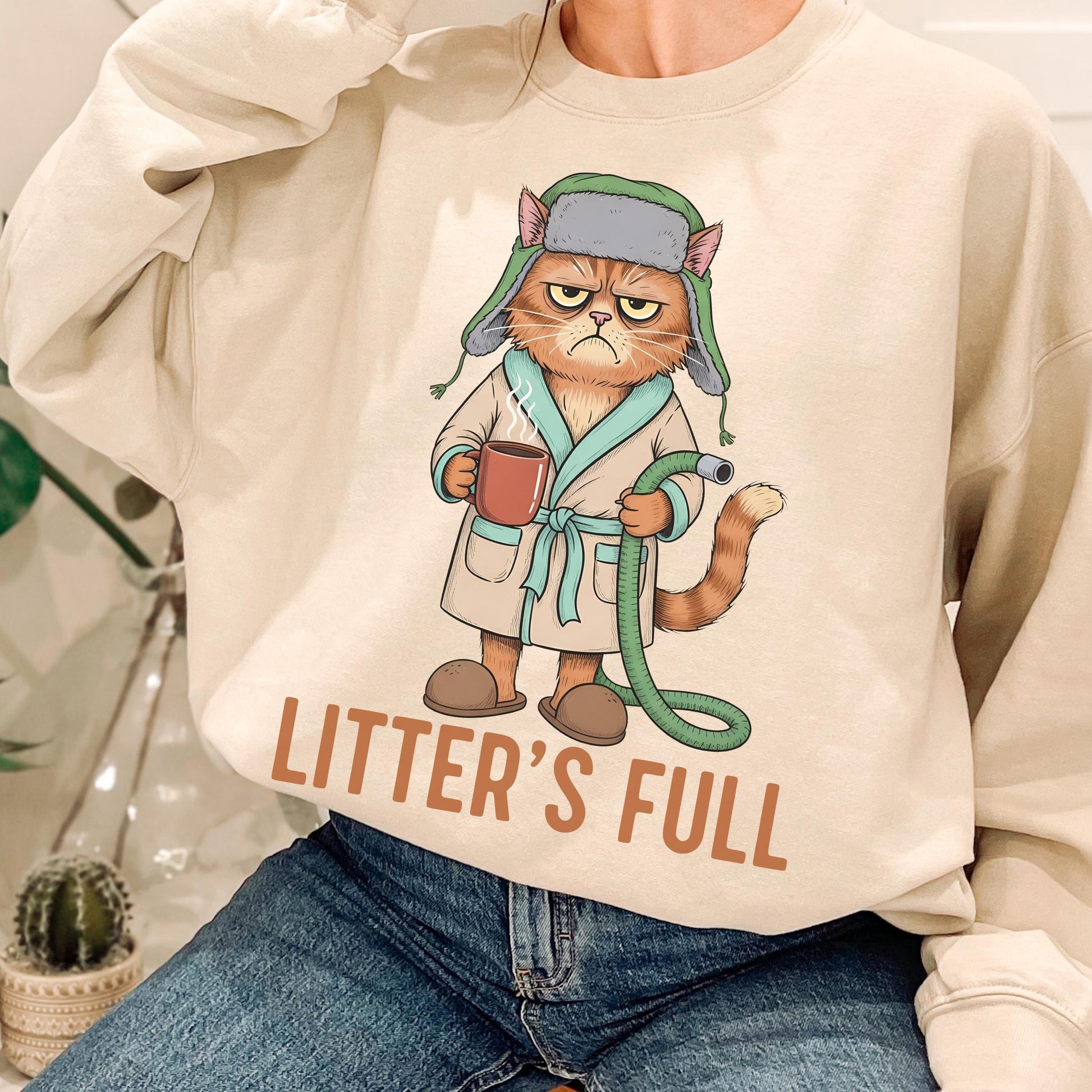 Litters Full Funny Cat Lovers Christmas Shirt – Cute Xmas Cat Humor Tee, Unisex Holiday Shirt