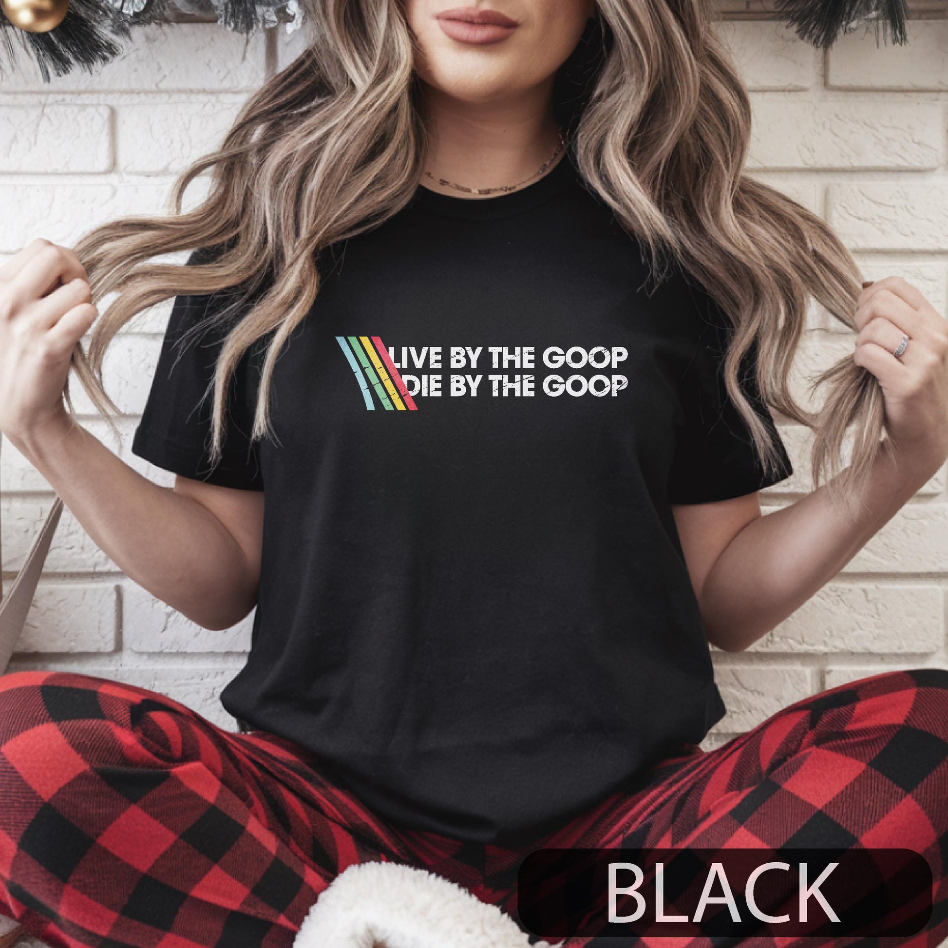 Live By the Goop Die By the Goop Shirt – Funny Gamer Motto Tee, Retro Distressed Style