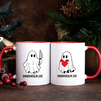 Love or Knife Ghost Matching Mugs For Couples