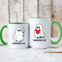 Love or Knife Ghost Matching Mugs For Couples