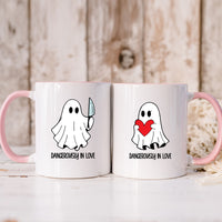 Love or Knife Ghost Matching Mugs For Couples