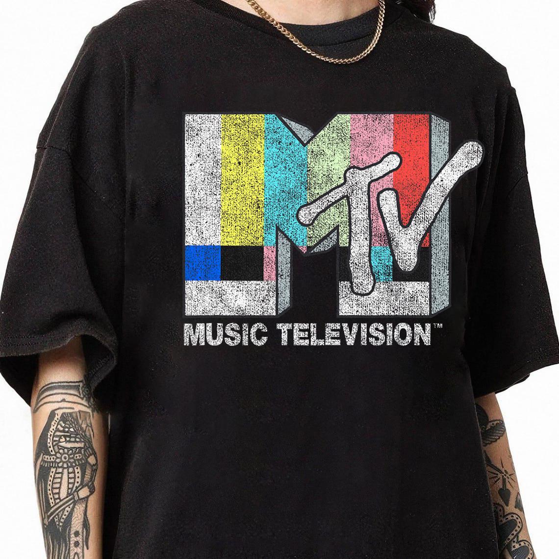Retro TV Signal Graphic T-Shirt - 80s 90s Vintage Music Style Tee
