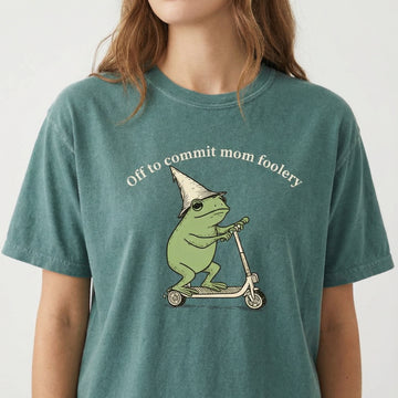 Mama Frog Shirt – Off to Commit Mom Foolery Graphic Tee – Funny Gift