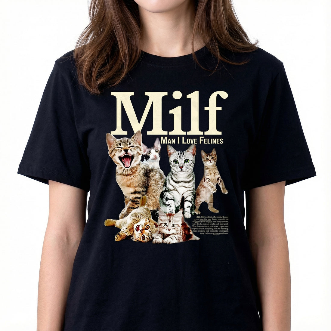Man I Love Felines Graphic T-Shirt - Retro Cat Humor Tee