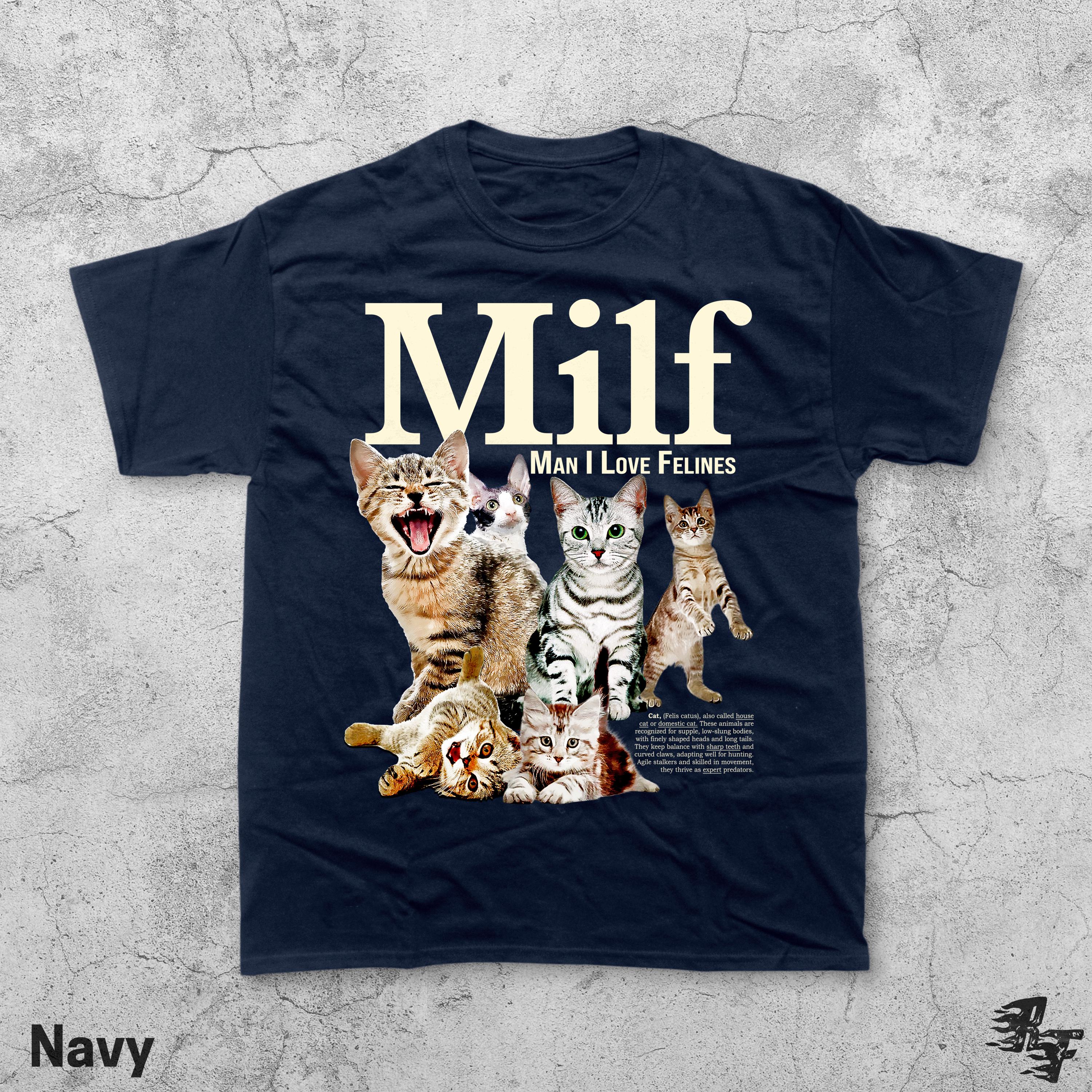 Man I Love Felines Graphic T-Shirt - Retro Cat Humor Tee
