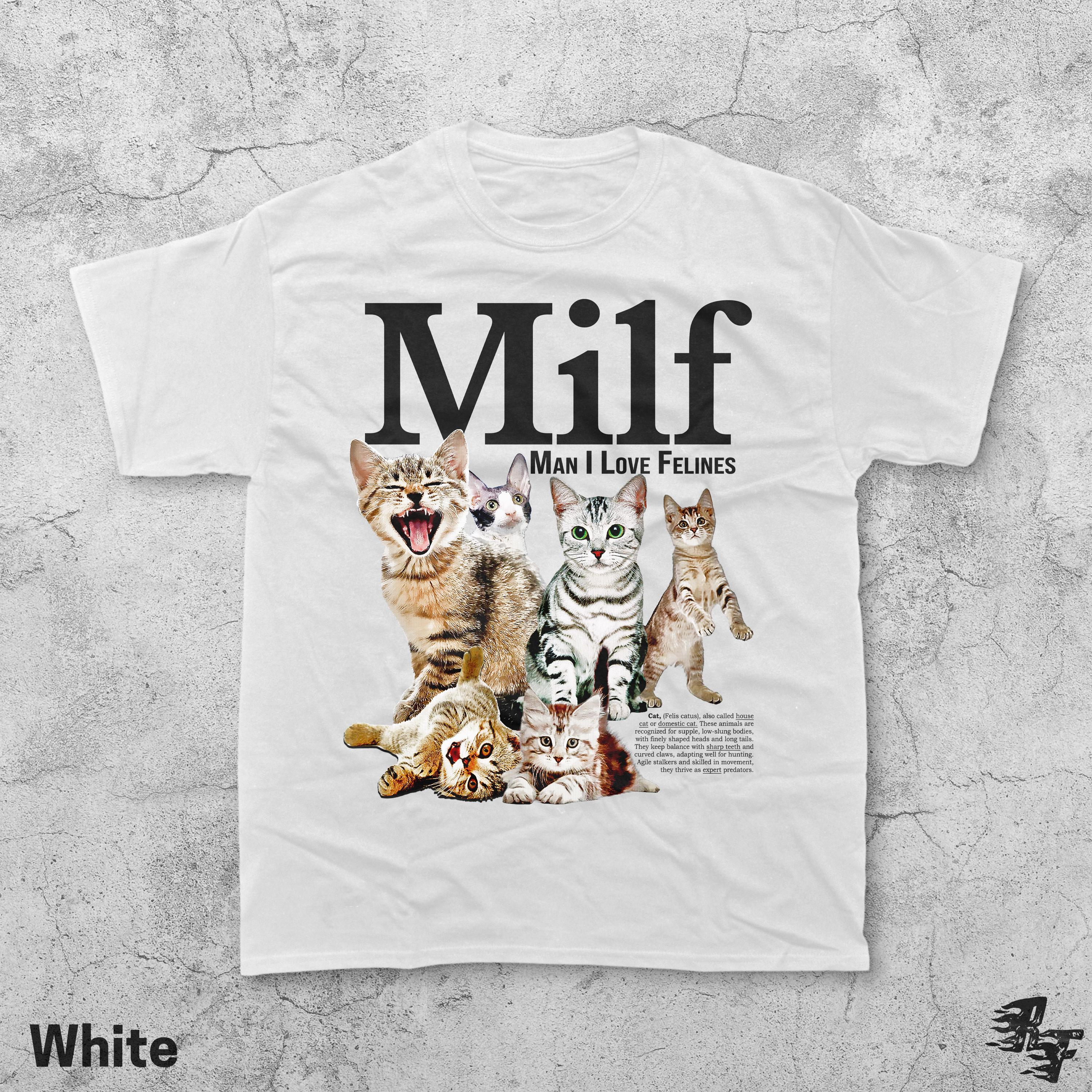 Man I Love Felines Graphic T-Shirt - Retro Cat Humor Tee