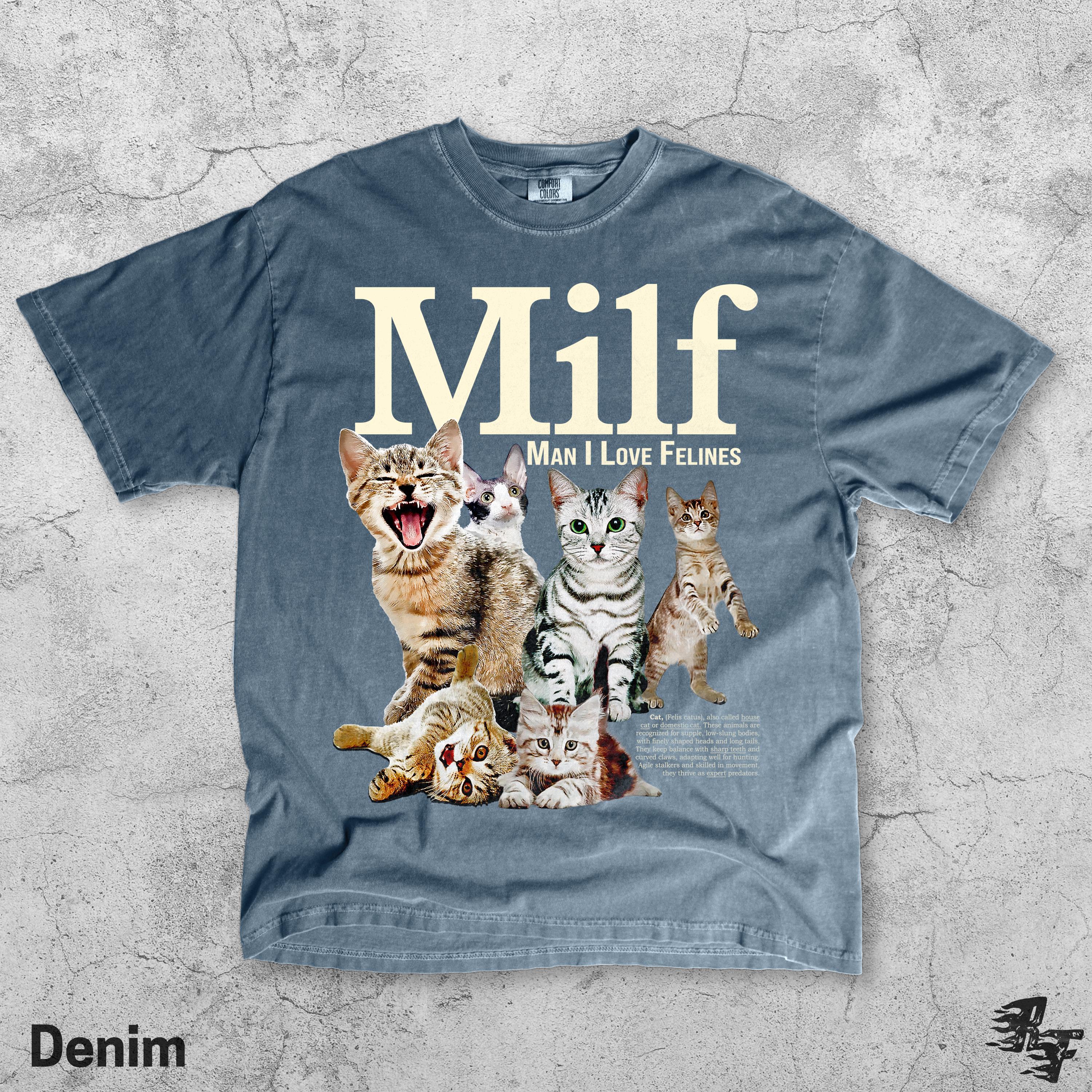 Man I Love Felines Graphic T-Shirt - Retro Cat Humor Tee