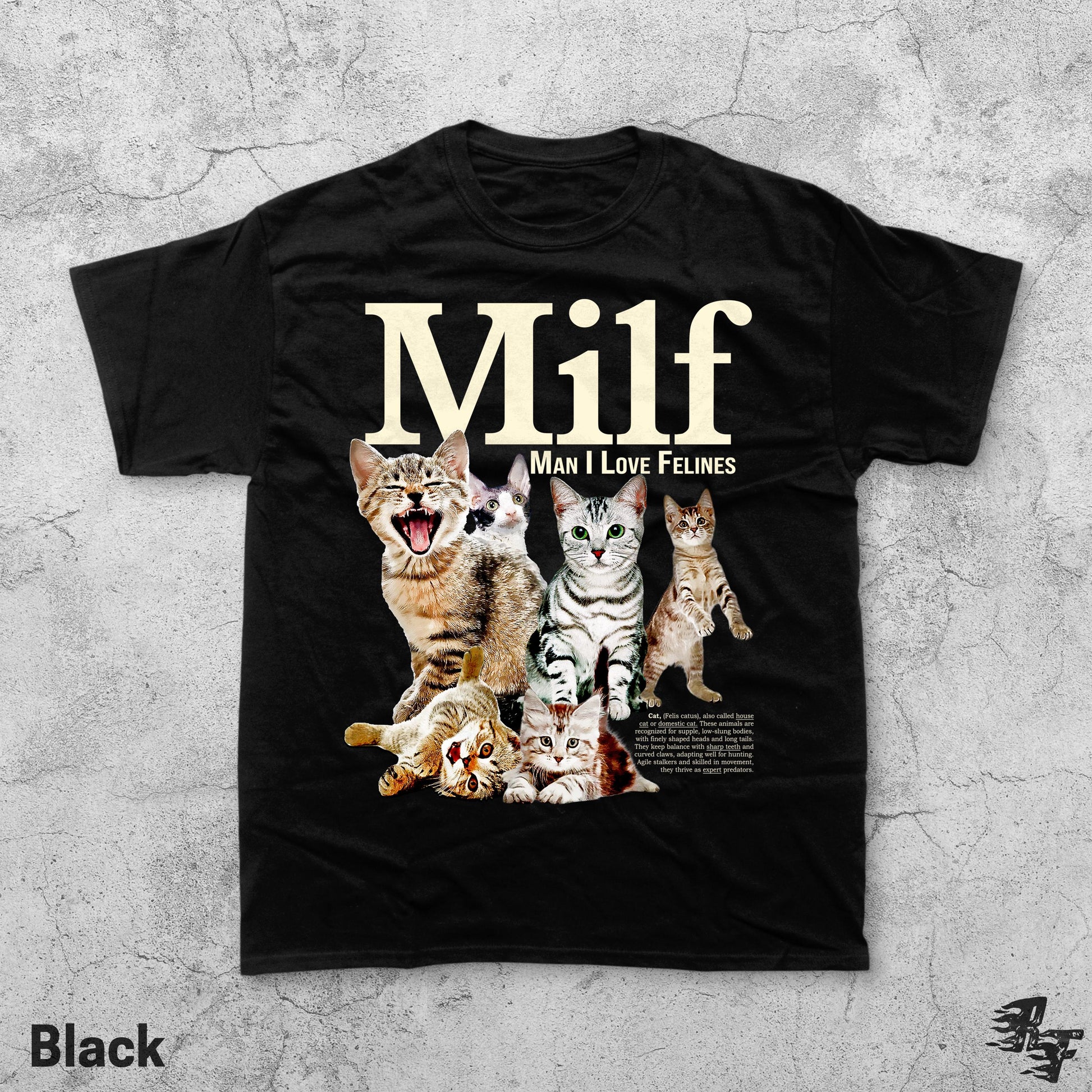 Man I Love Felines Graphic T-Shirt - Retro Cat Humor Tee
