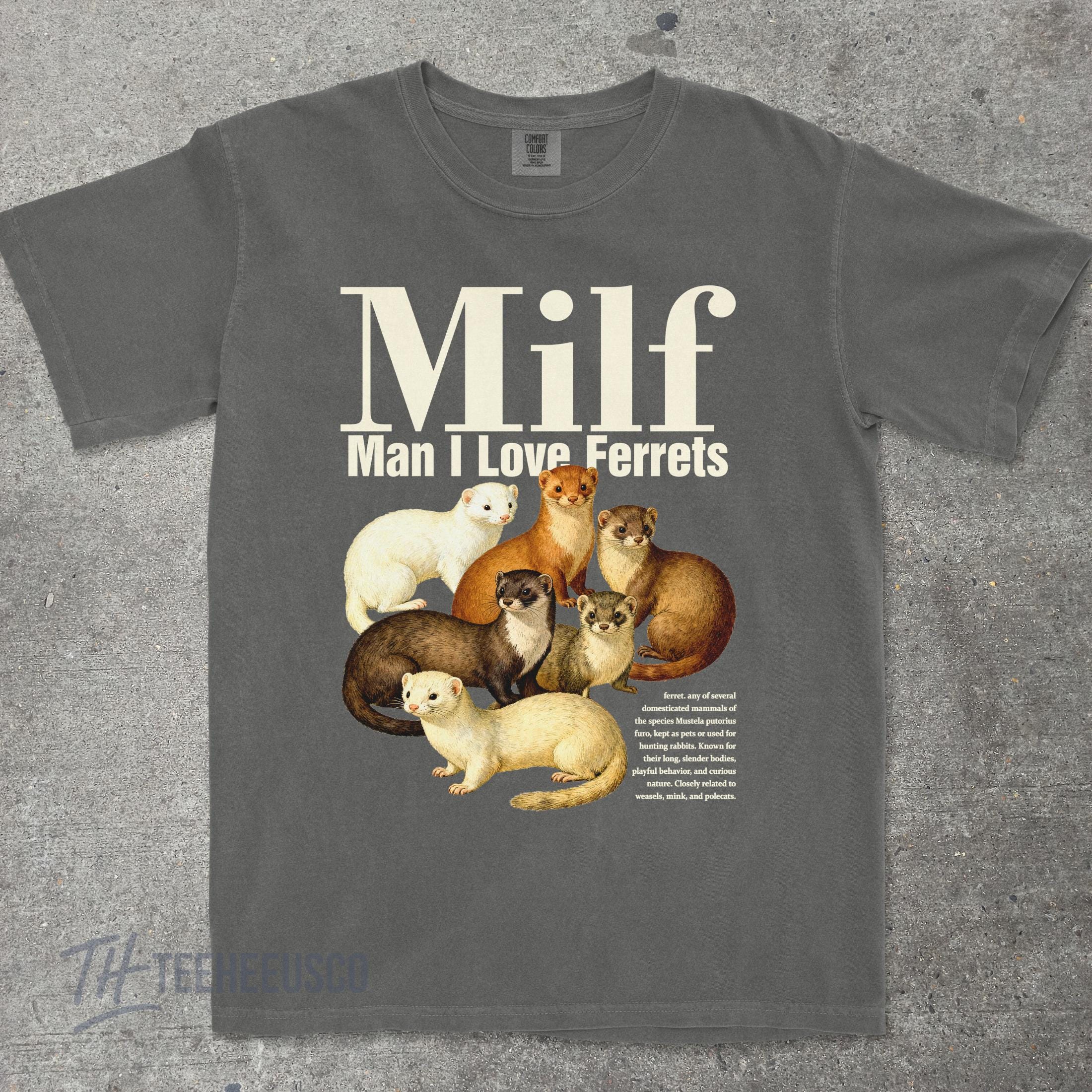 Funny Ferret Meme Graphic T-Shirt - Vintage Style Unisex Tee
