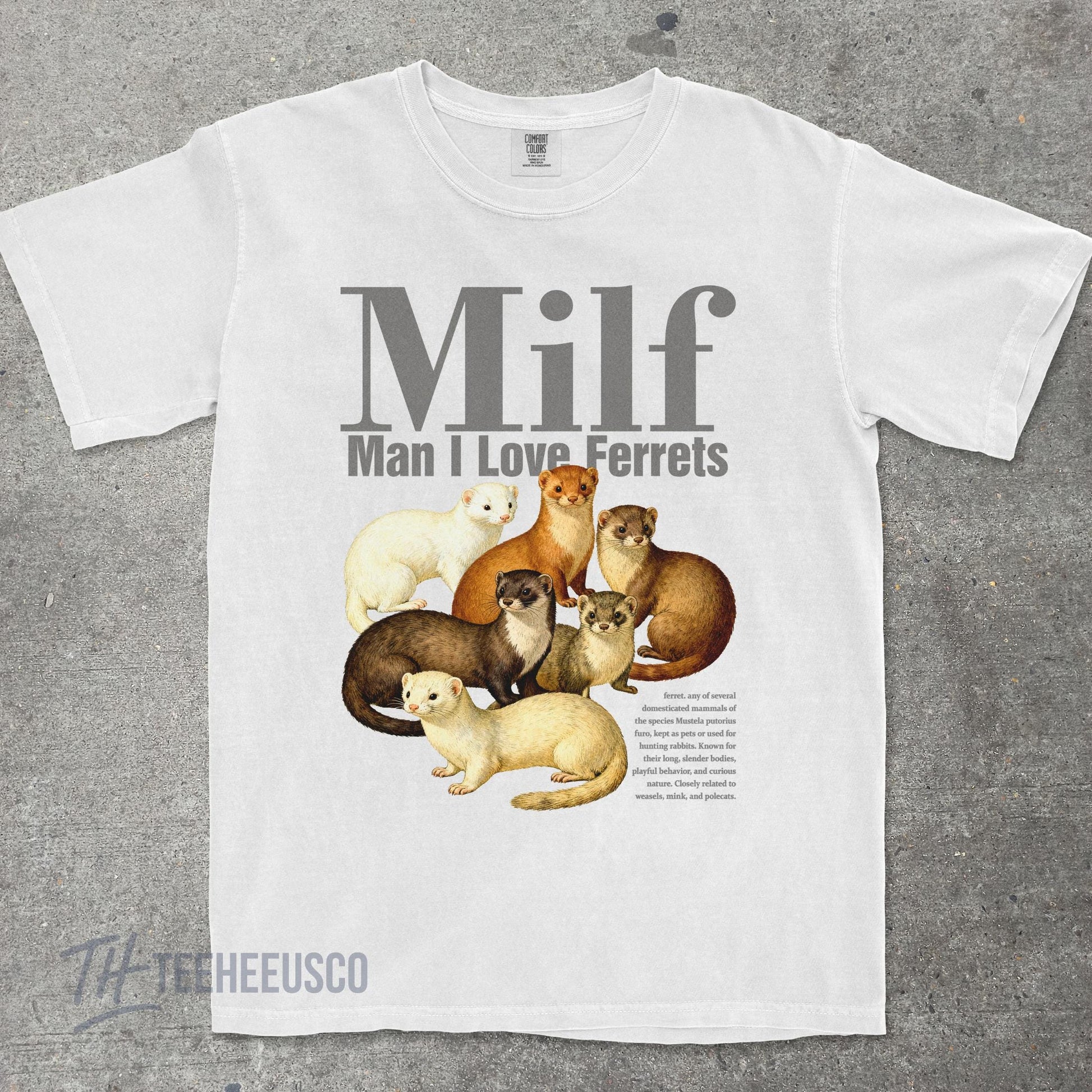 Funny Ferret Meme Graphic T-Shirt - Vintage Style Unisex Tee
