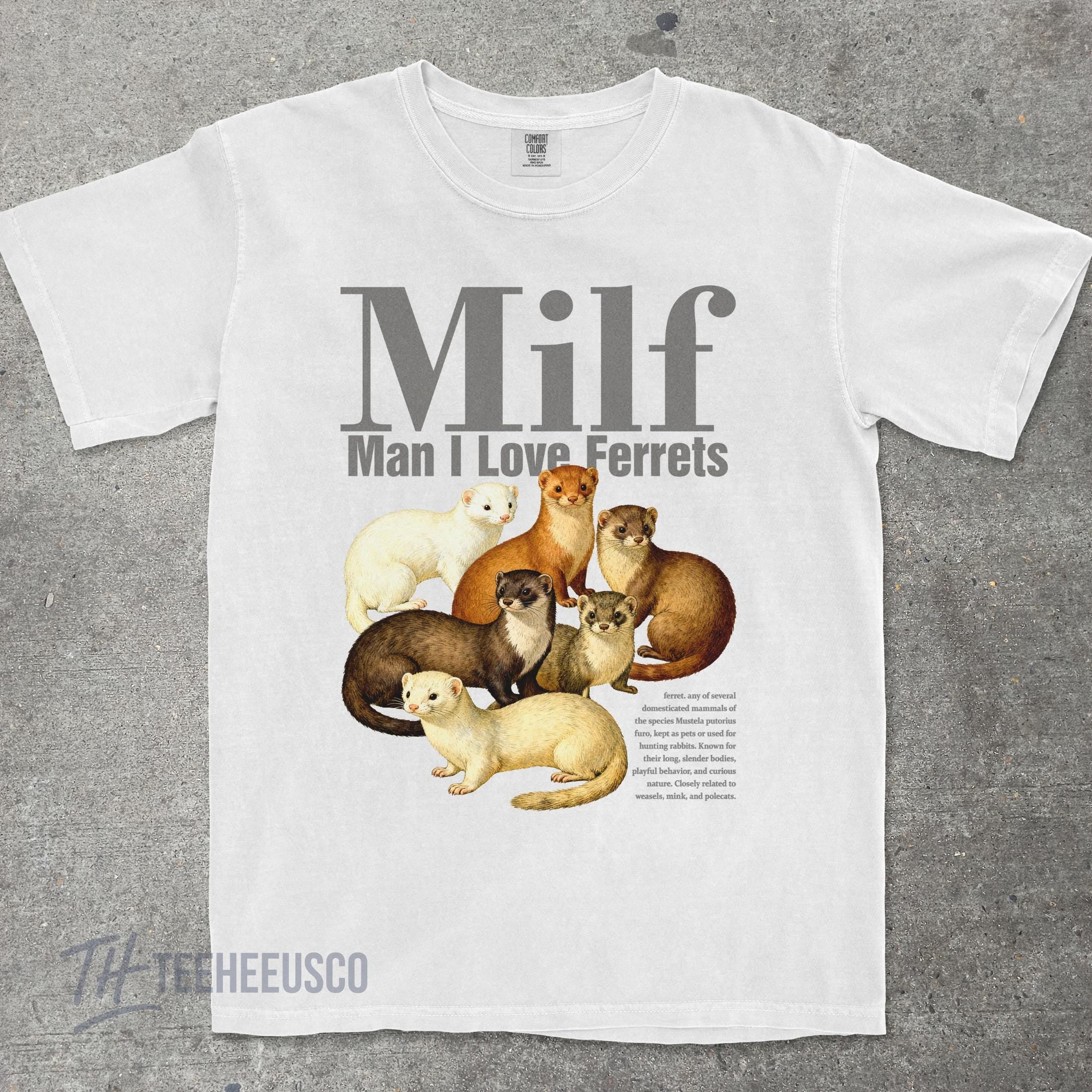 Funny Ferret Meme Graphic T-Shirt - Vintage Style Unisex Tee