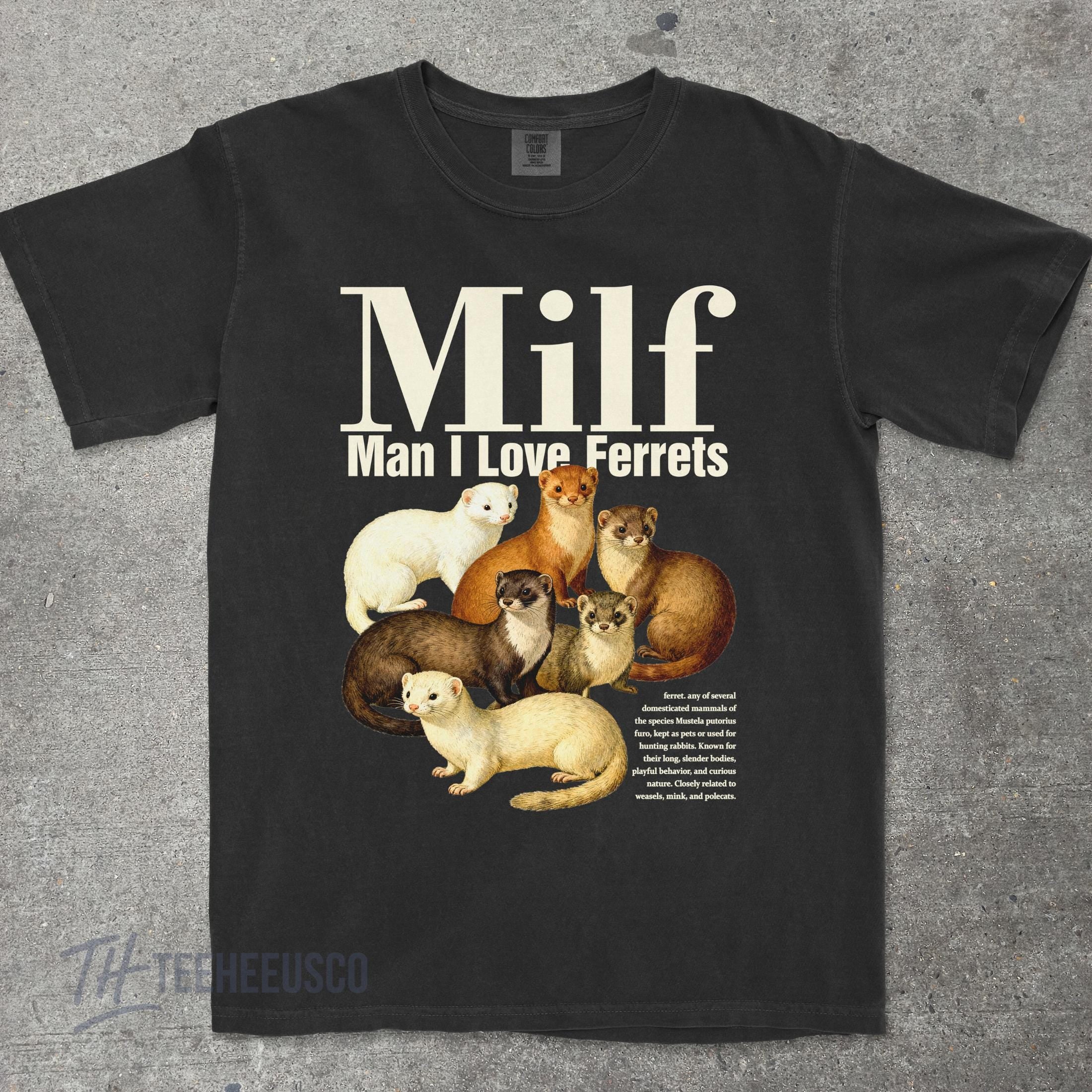 Funny Ferret Meme Graphic T-Shirt - Vintage Style Unisex Tee