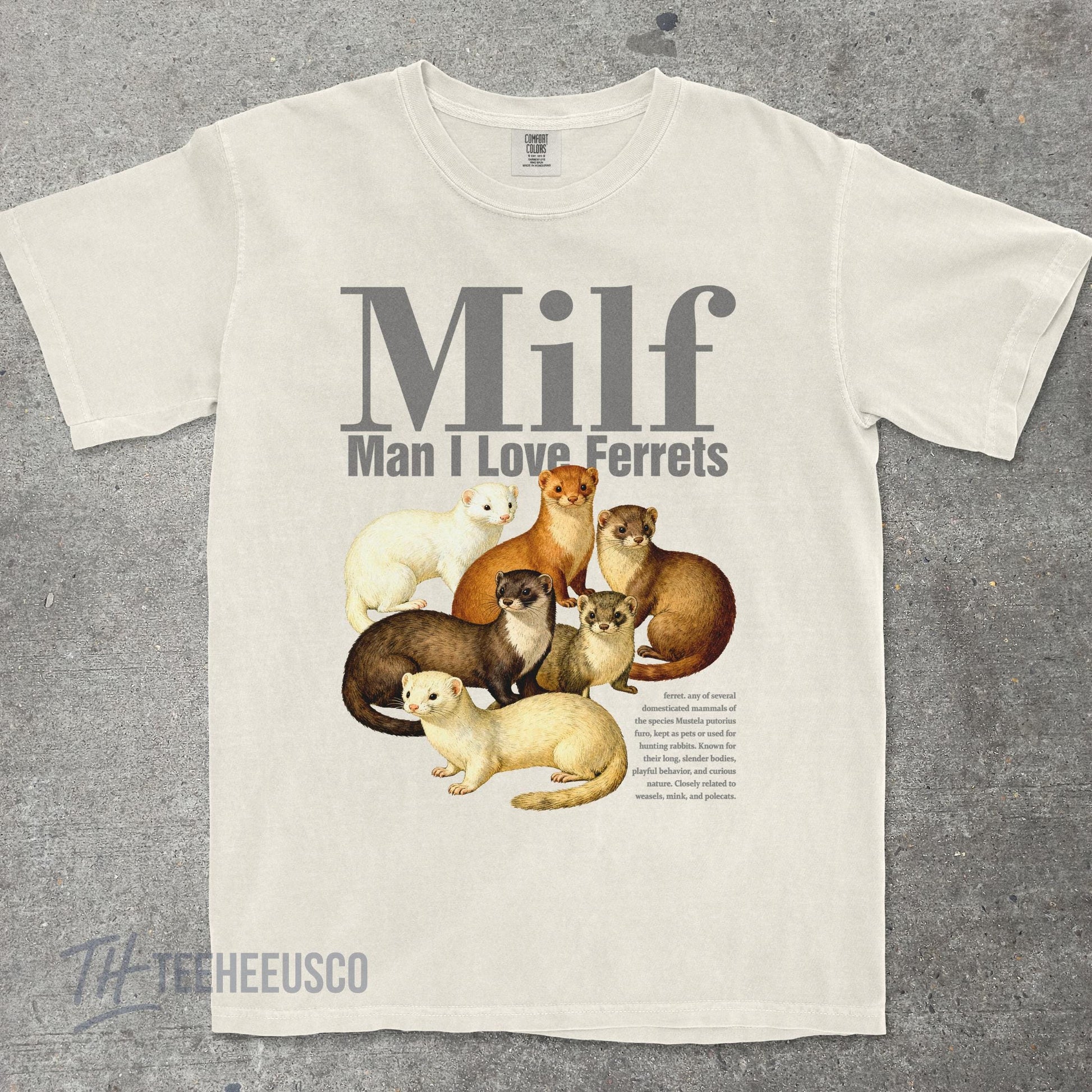 Funny Ferret Meme Graphic T-Shirt - Vintage Style Unisex Tee