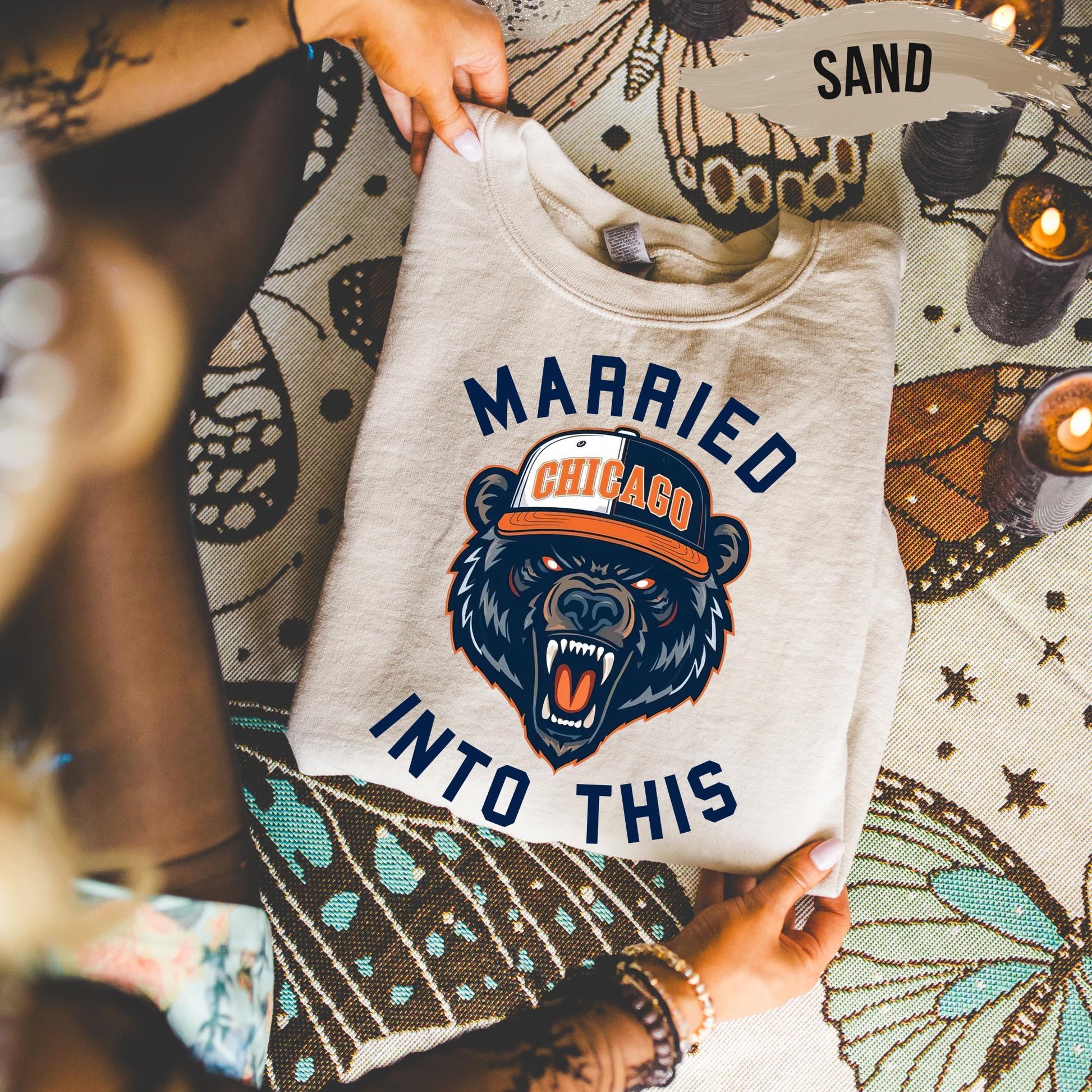 Married Into This Football Sweatshirt – Chicago Football Crewneck, Unisex Game Day Fan Gift