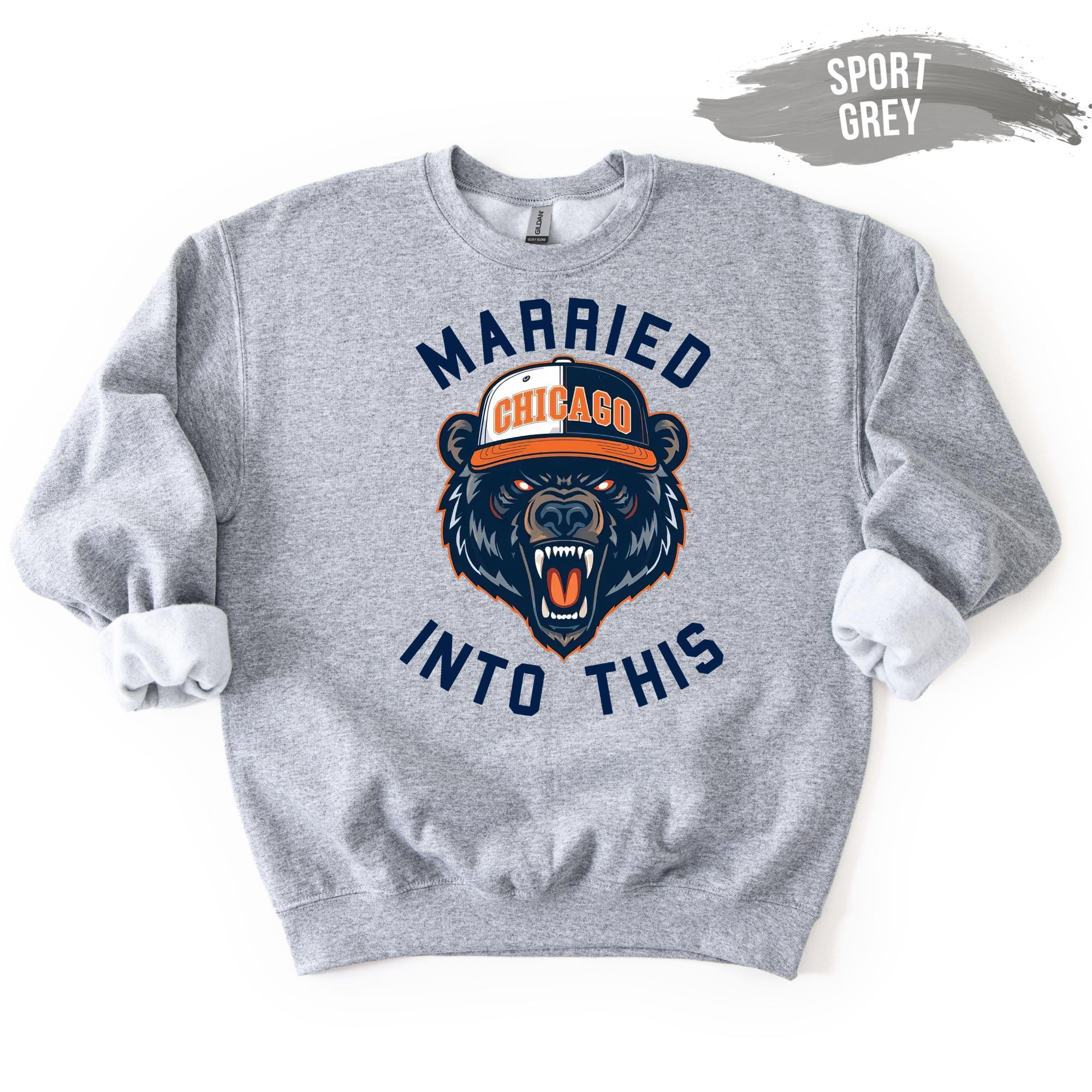 Married Into This Football Sweatshirt – Chicago Football Crewneck, Unisex Game Day Fan Gift