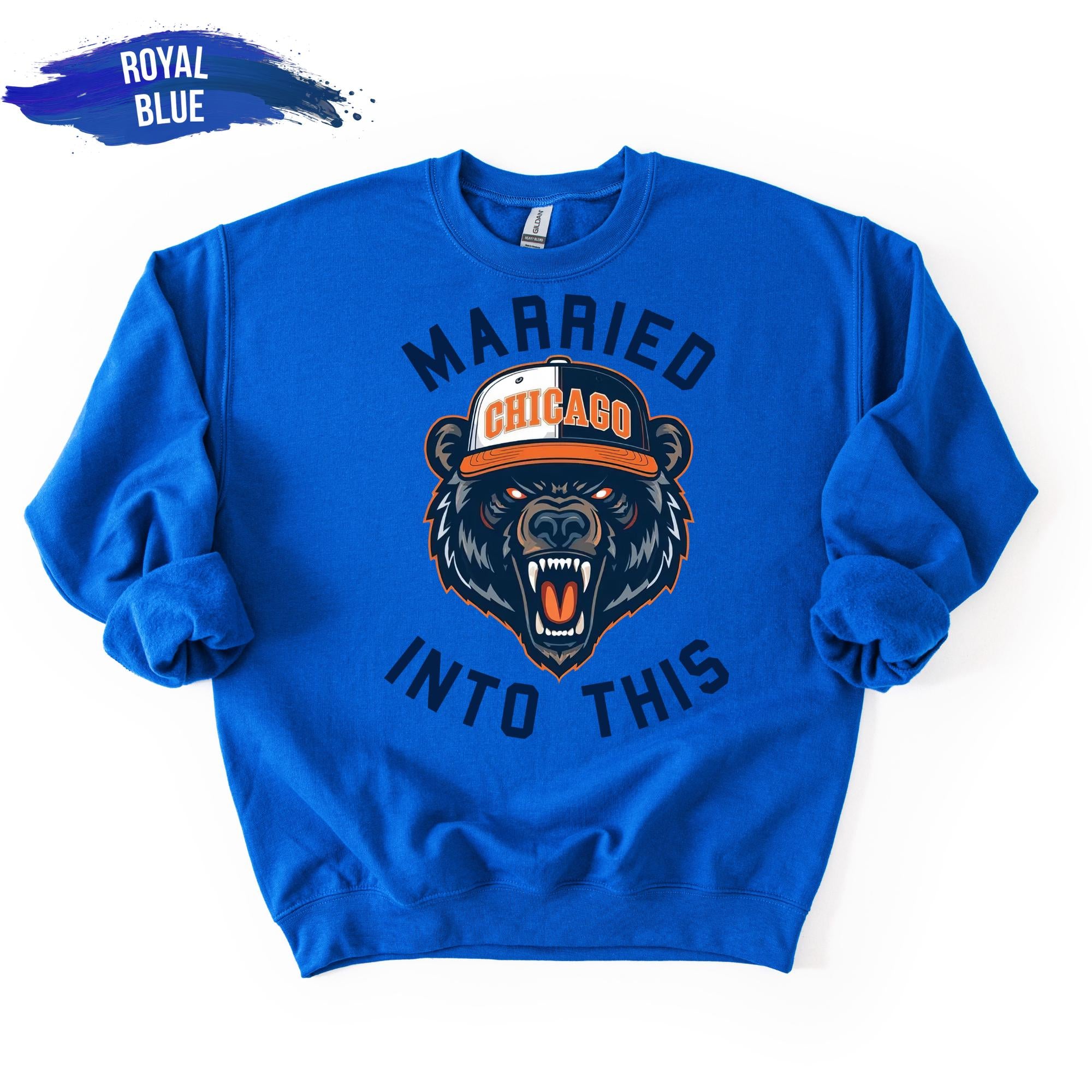 Married Into This Football Sweatshirt – Chicago Football Crewneck, Unisex Game Day Fan Gift