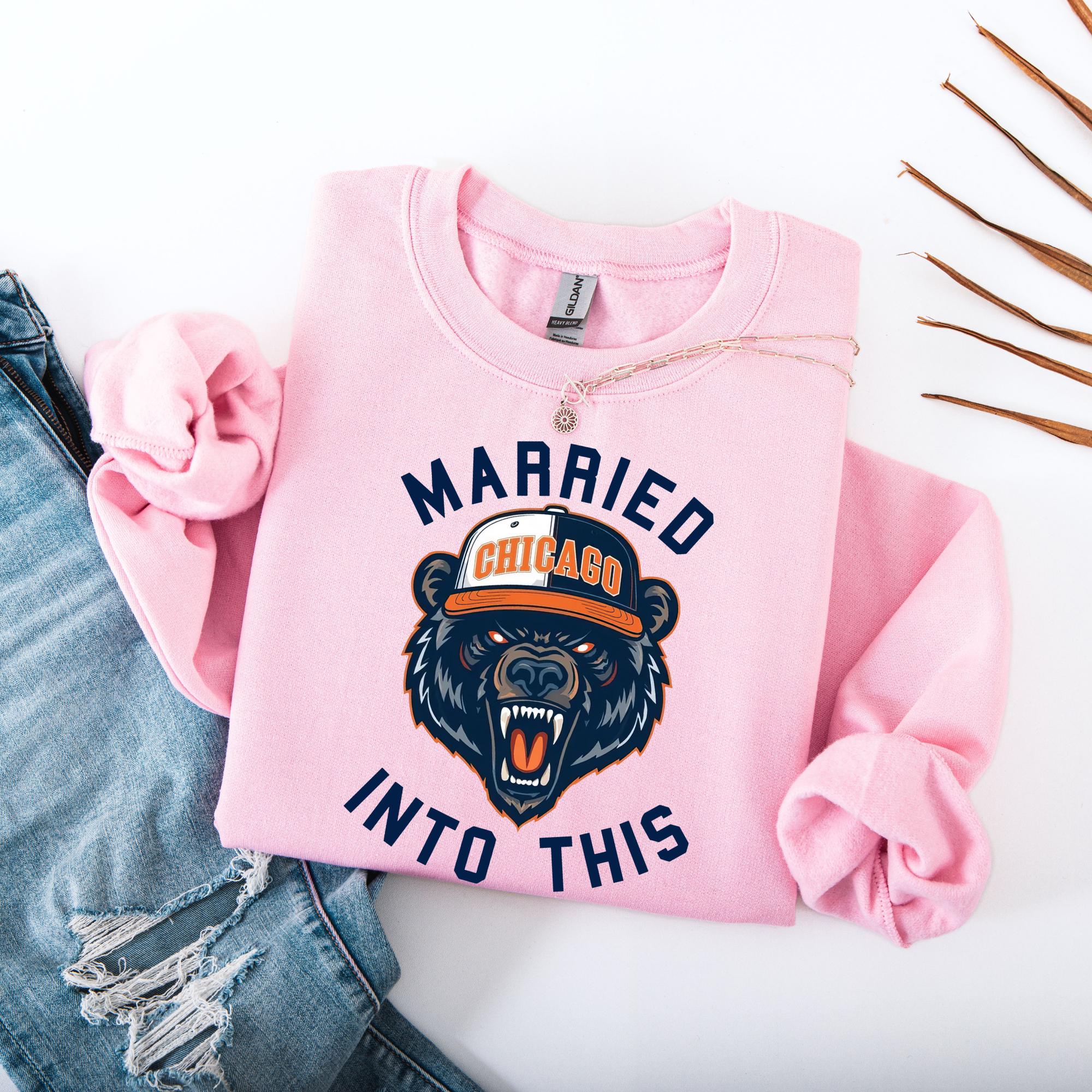 Married Into This Football Sweatshirt – Chicago Football Crewneck, Unisex Game Day Fan Gift