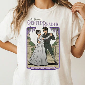 Masquerade Ball Regency Romance Graphic T-Shirt – Masked Dance Love Story Tee