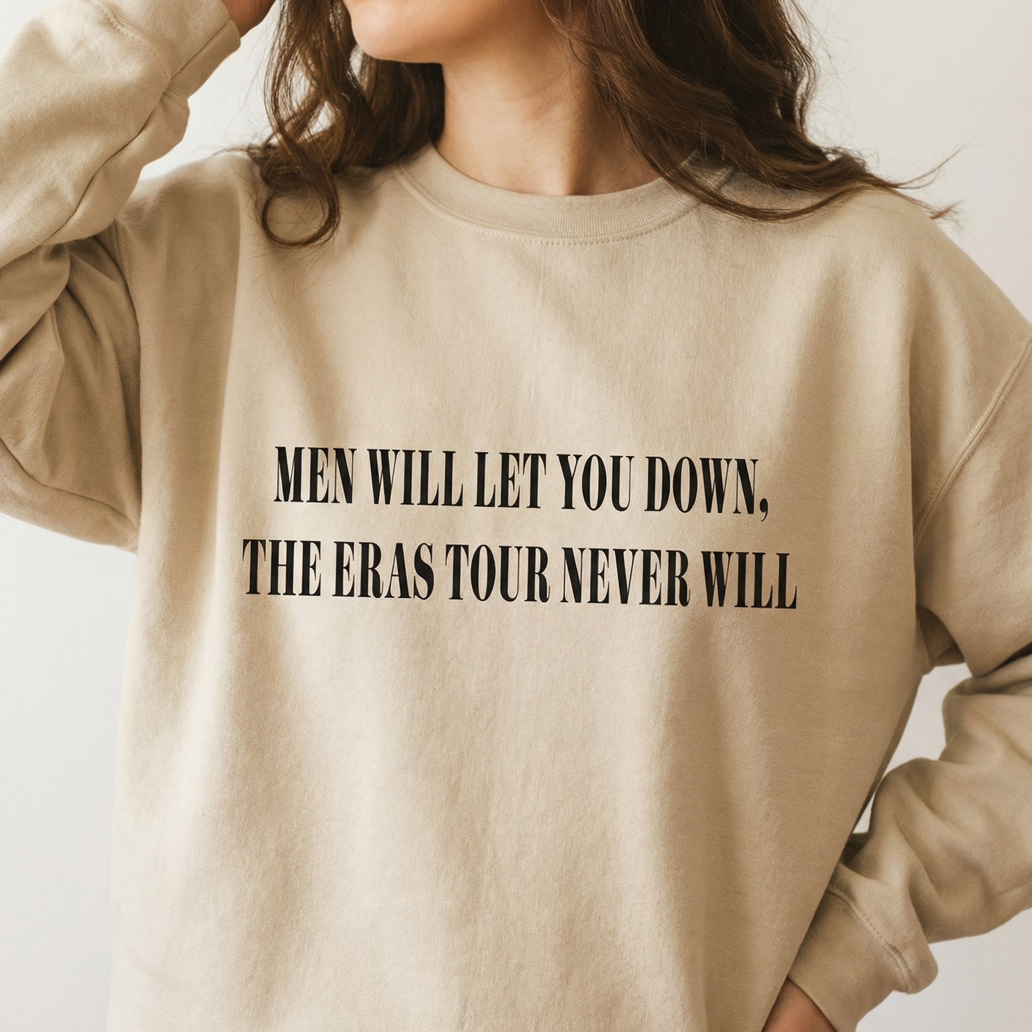 Men Will Let You Down Graphic T-Shirt – Funny Quote Tee – Subtle Pop Culture Inspired Shirt